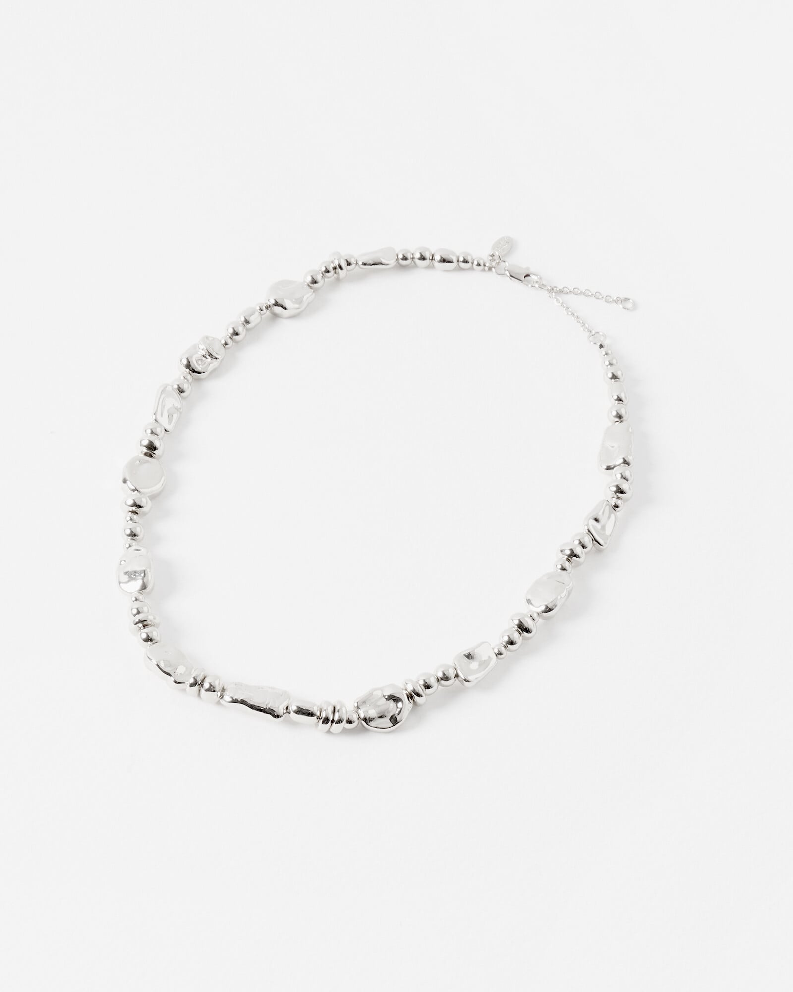 Charlie Chunky Silver Tone Beaded Necklace