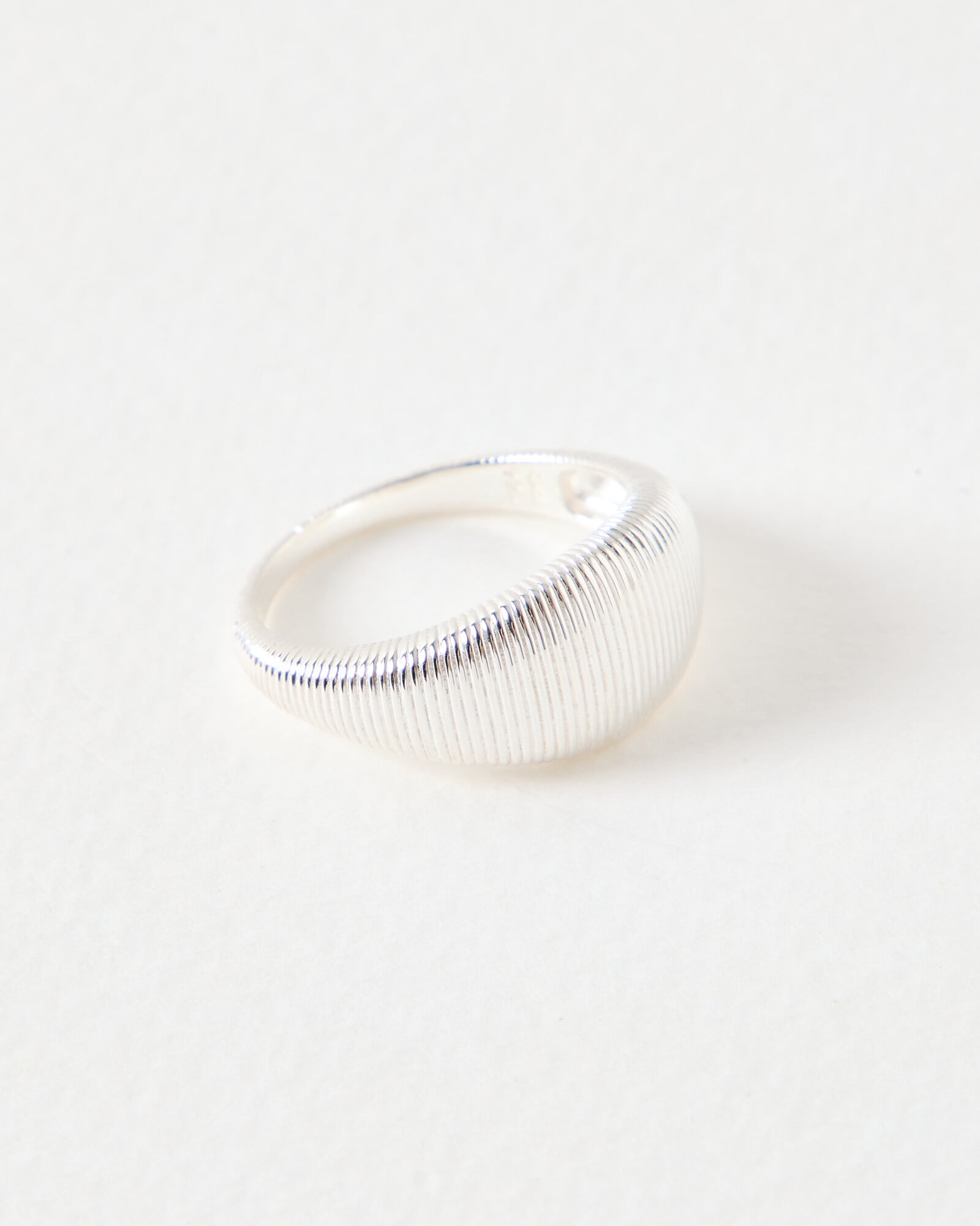 Gill Grooved Lines Textured Silver Ring
