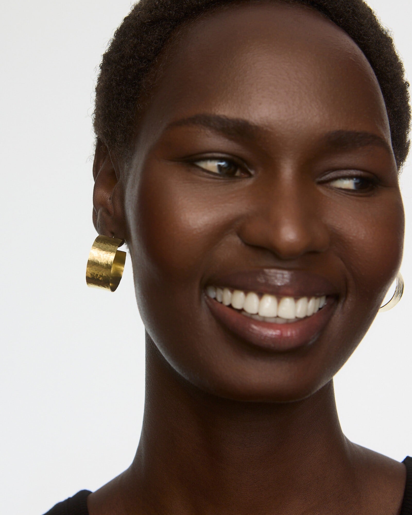 Just Trade x Oliver Bonas Diana Hammered Flat Hoop Earrings