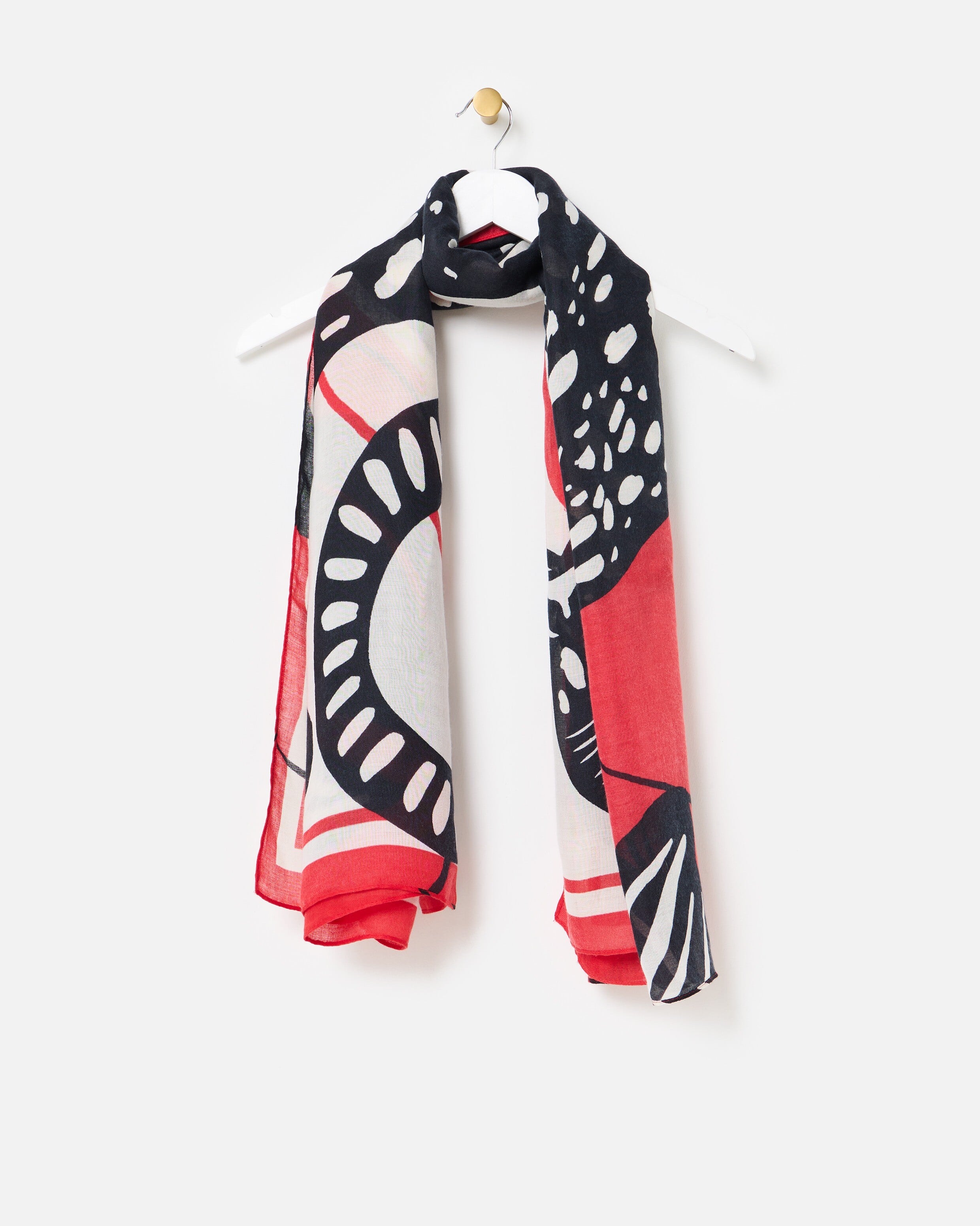 Monochrome & Red Cat Lightweight Scarf