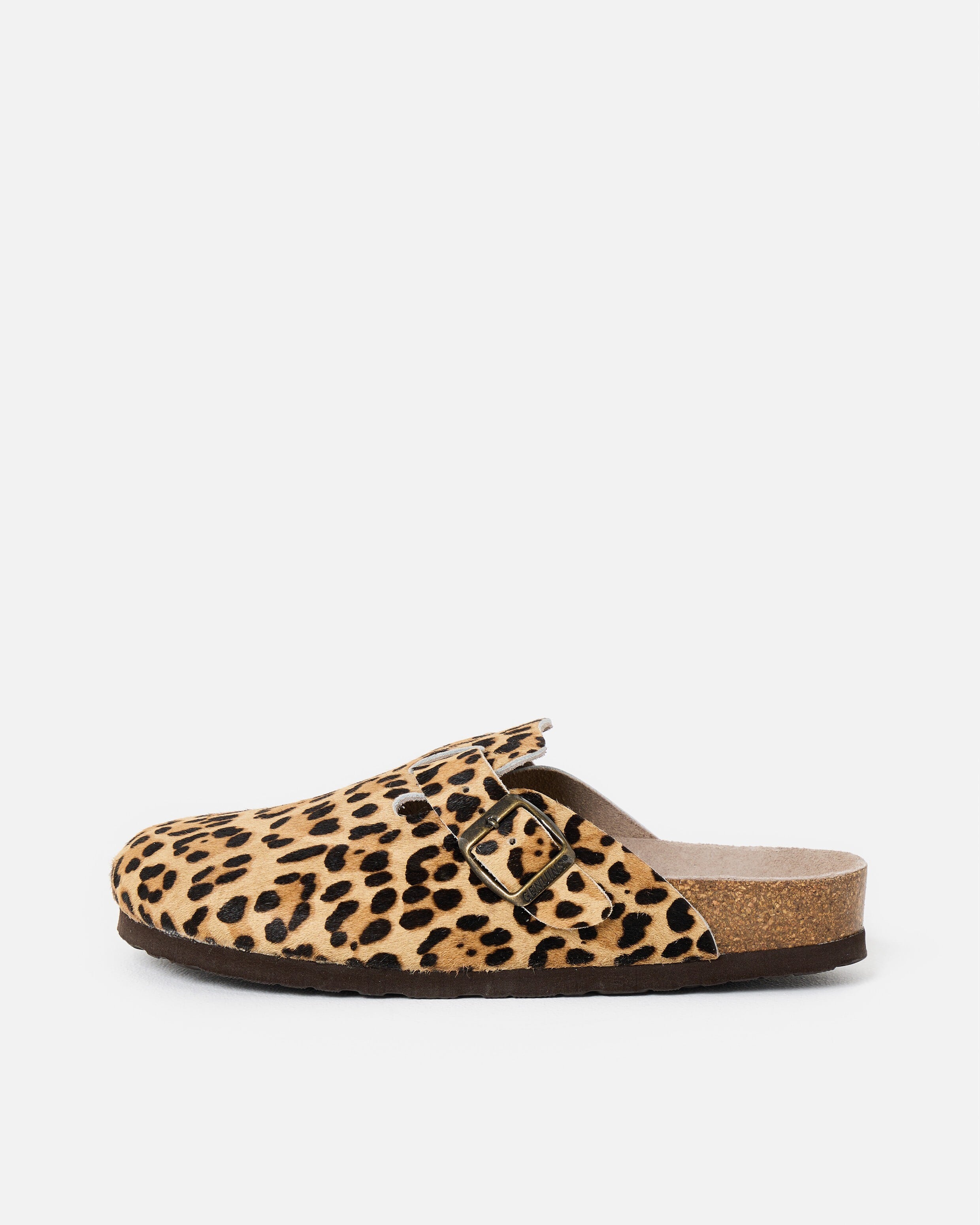 Genuins Riva Leopard Print Leather Clogs