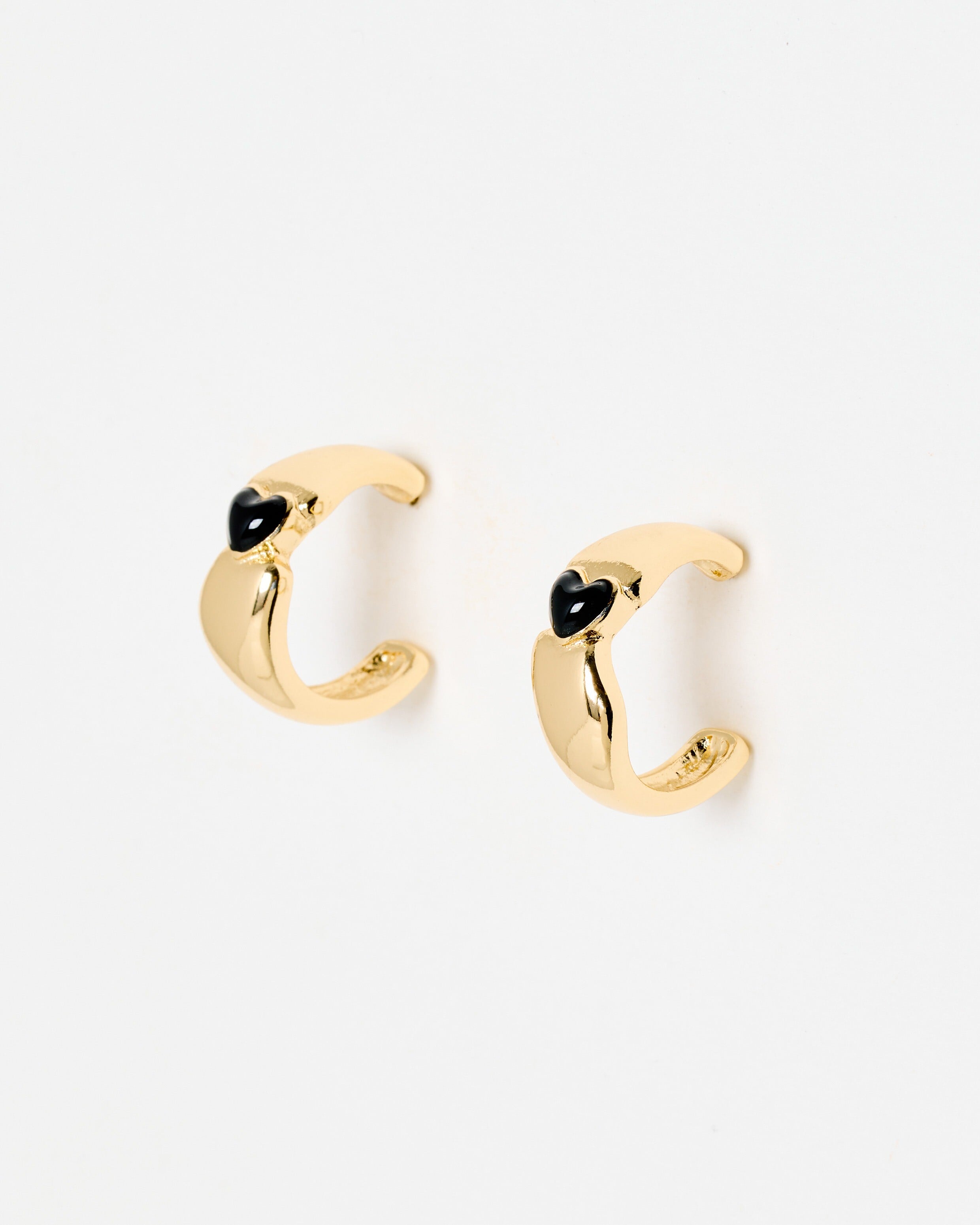 Blair Gold Tone Enamel Heart Hoop Earrings