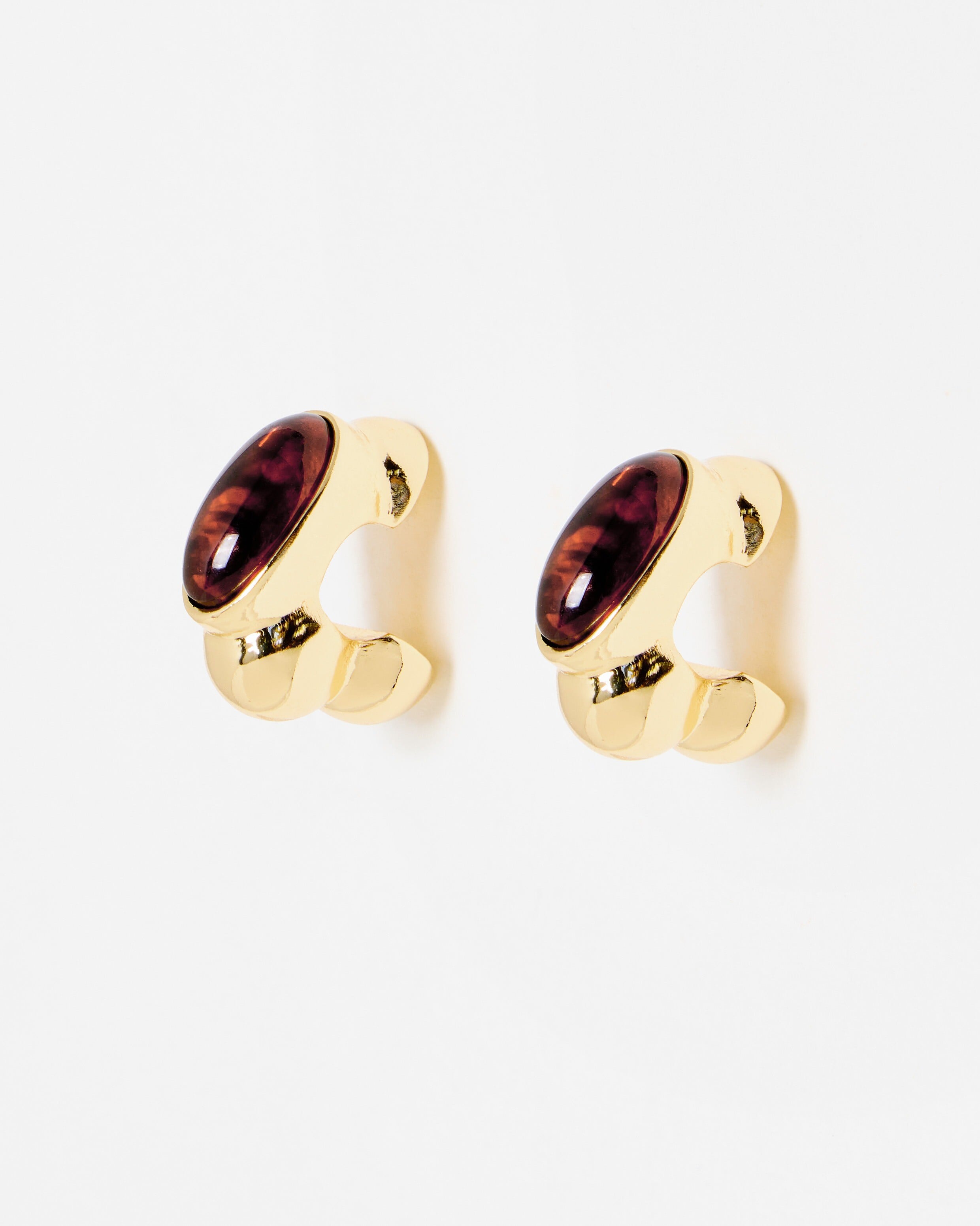 Airlie Brown Resin Inlay Chunky Hoop Earrings