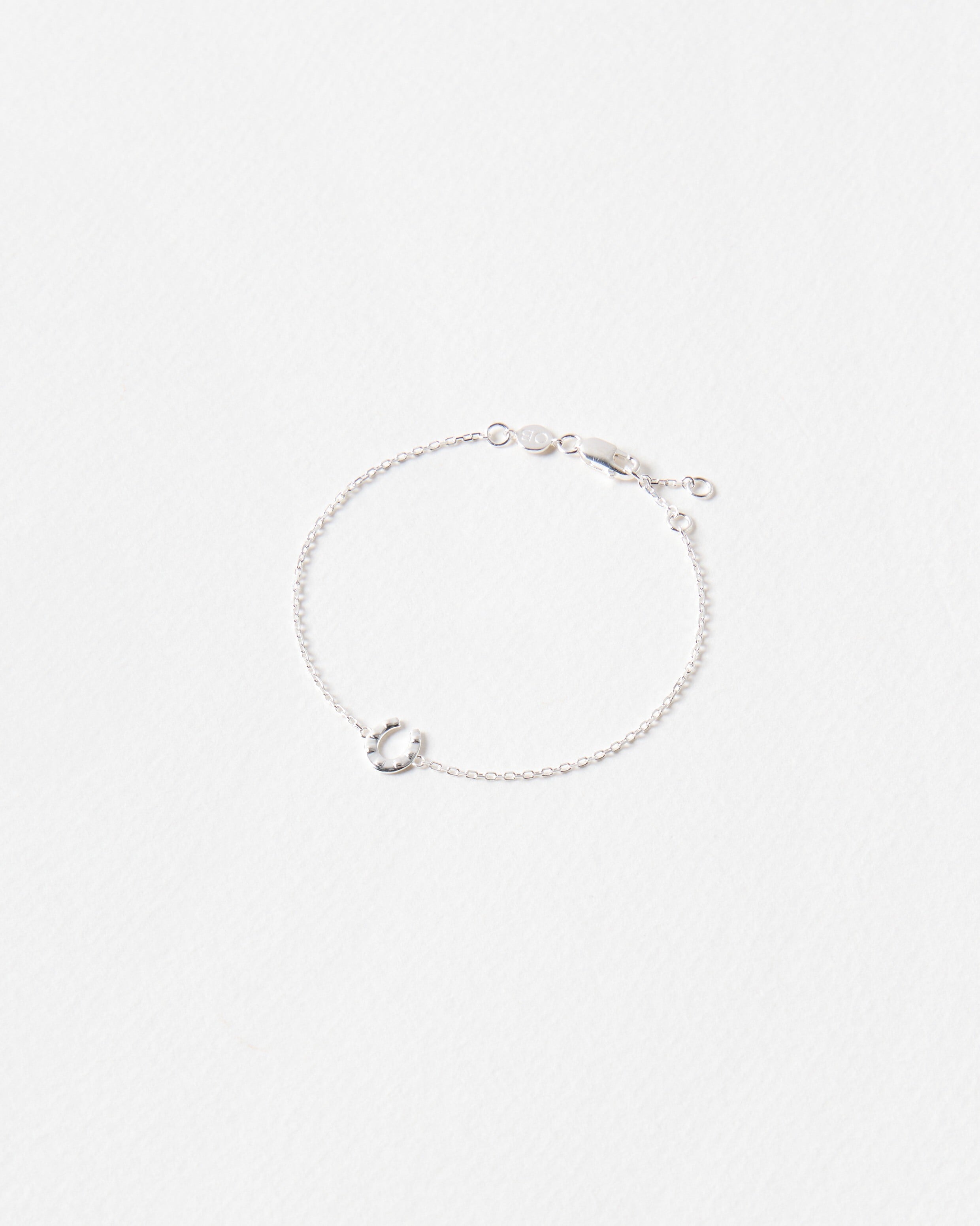 Dixon Hammered Horseshoe Charm Silver Chain Bracelet