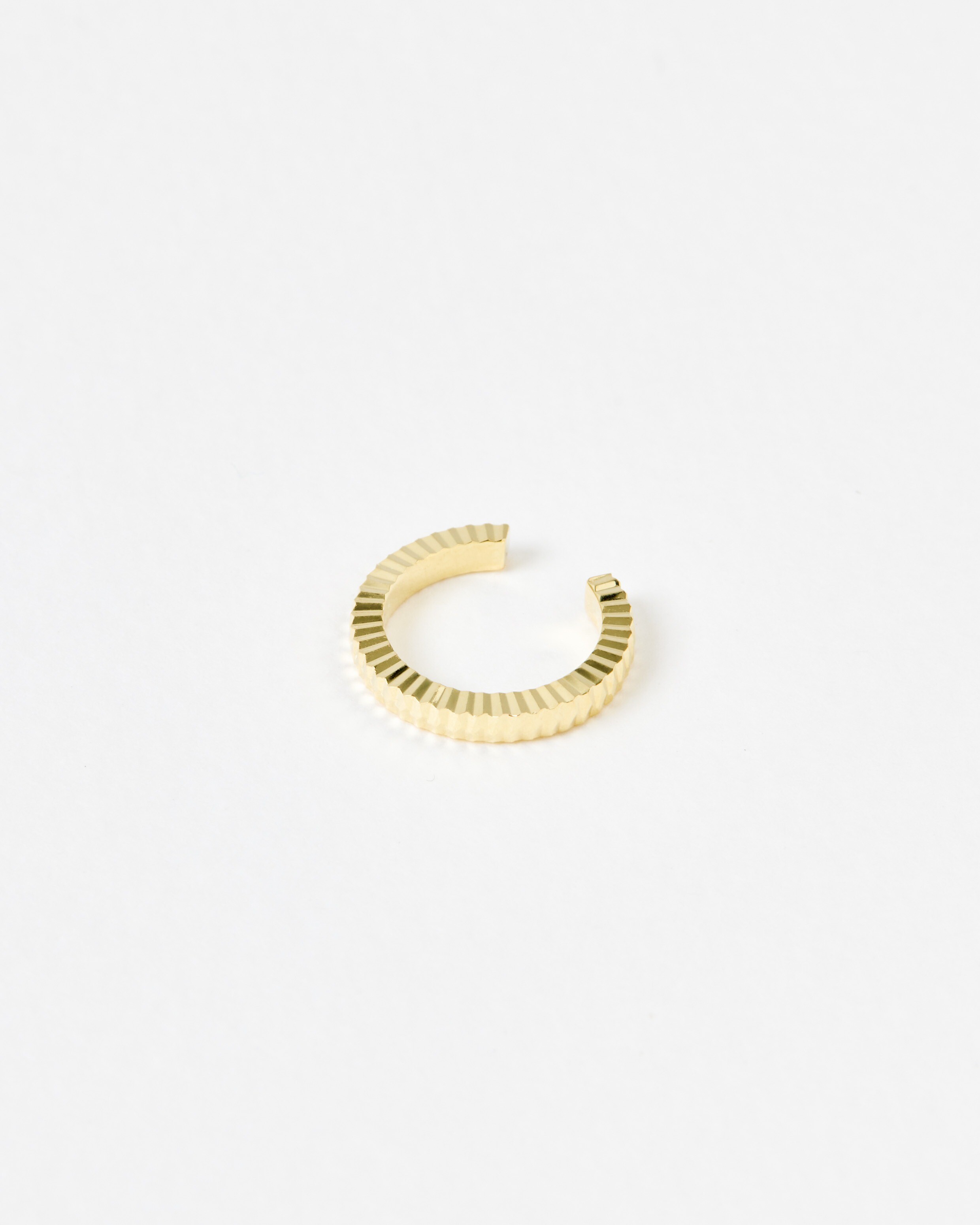Anita Ridged Gold Plated Ear Cuff