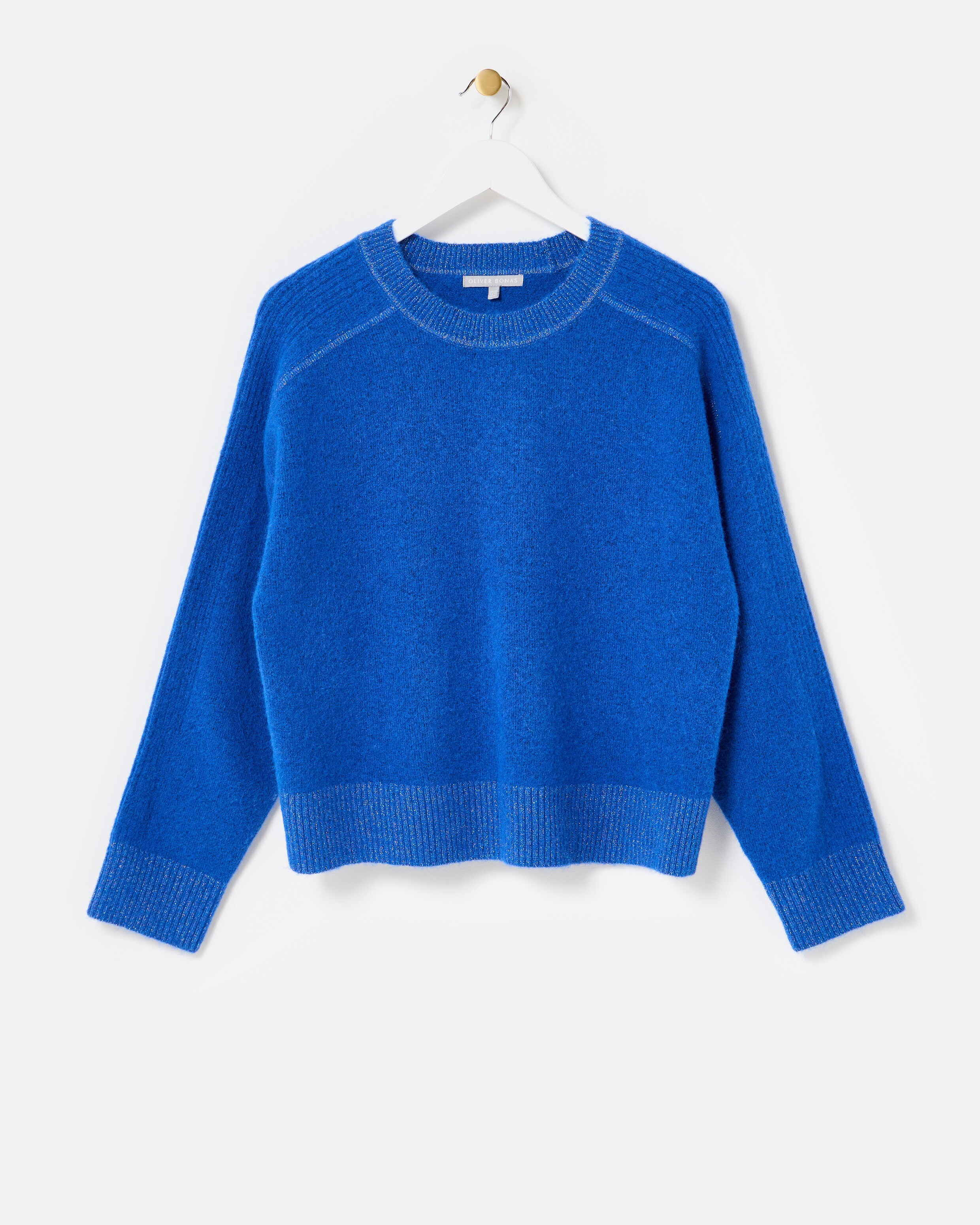 Cobalt Blue Sparkle Crew Neck Knitted Jumper