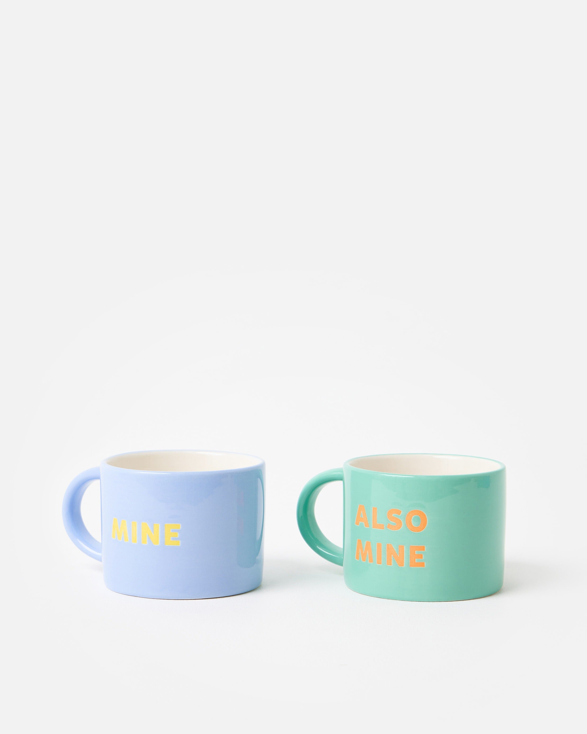 Mine & Also Mine Ceramic Mugs Set of Two