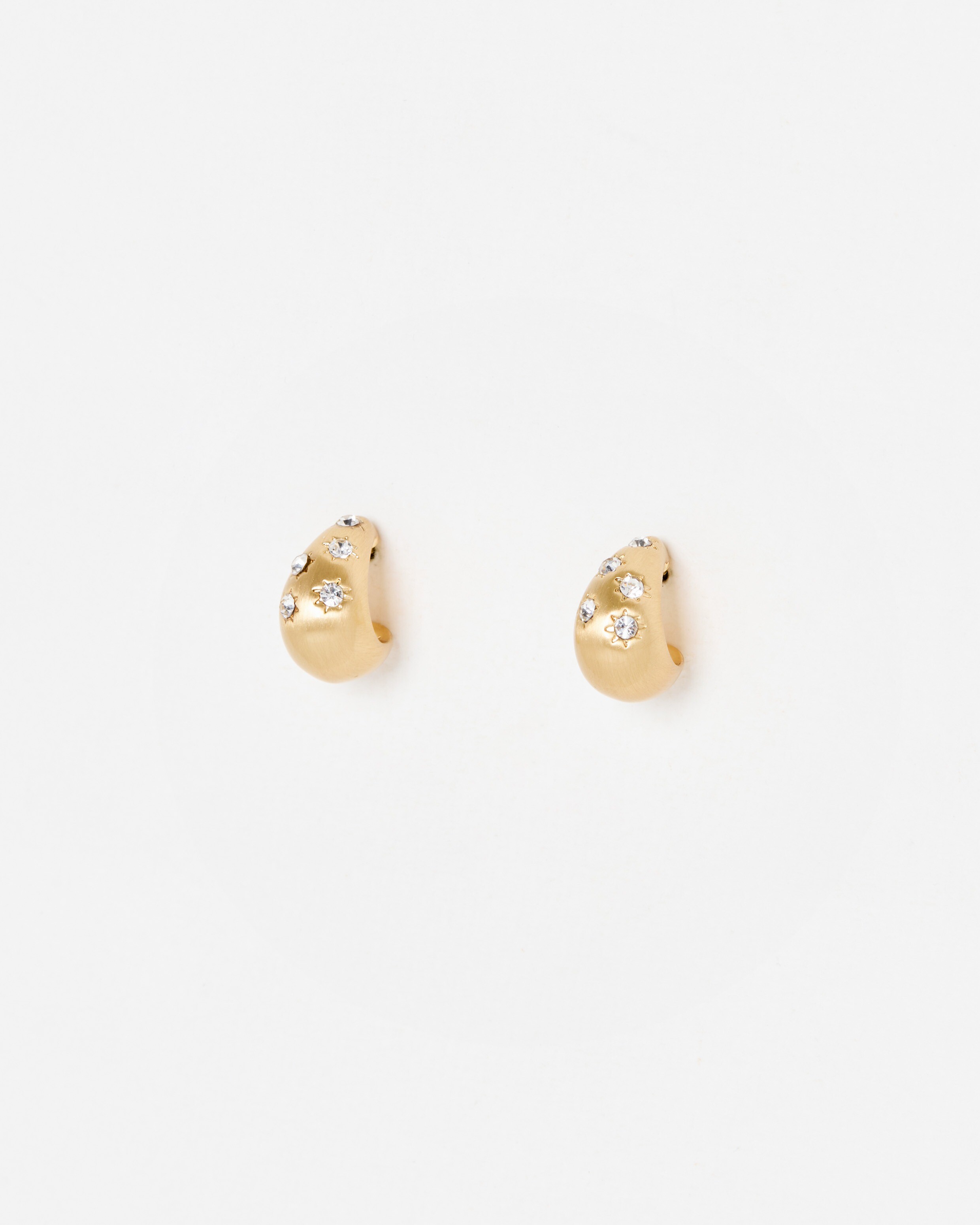 Nellie Stone Inlay Star Gold Tone Teardrop Earrings