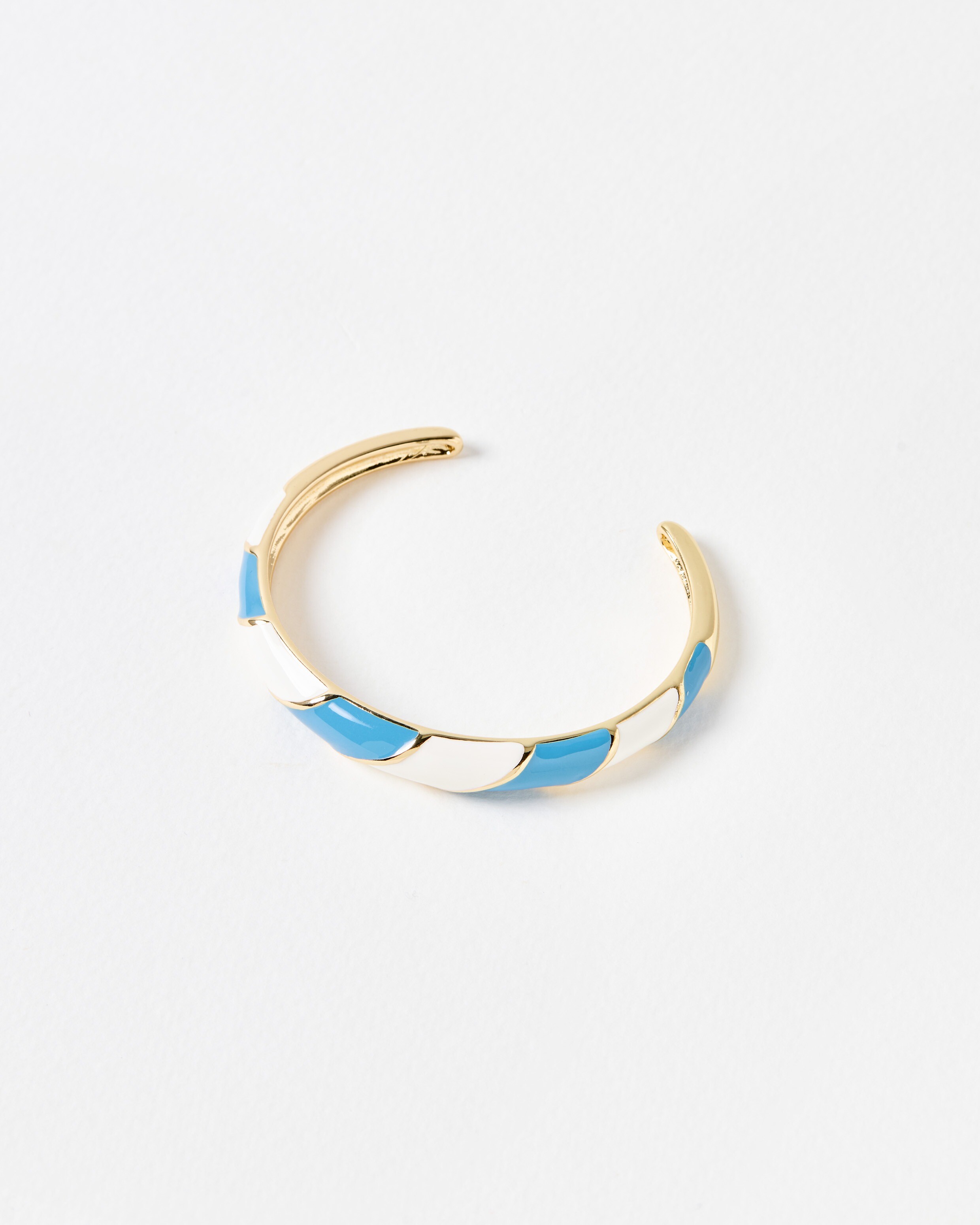Davina Blue & White Striped Bangle