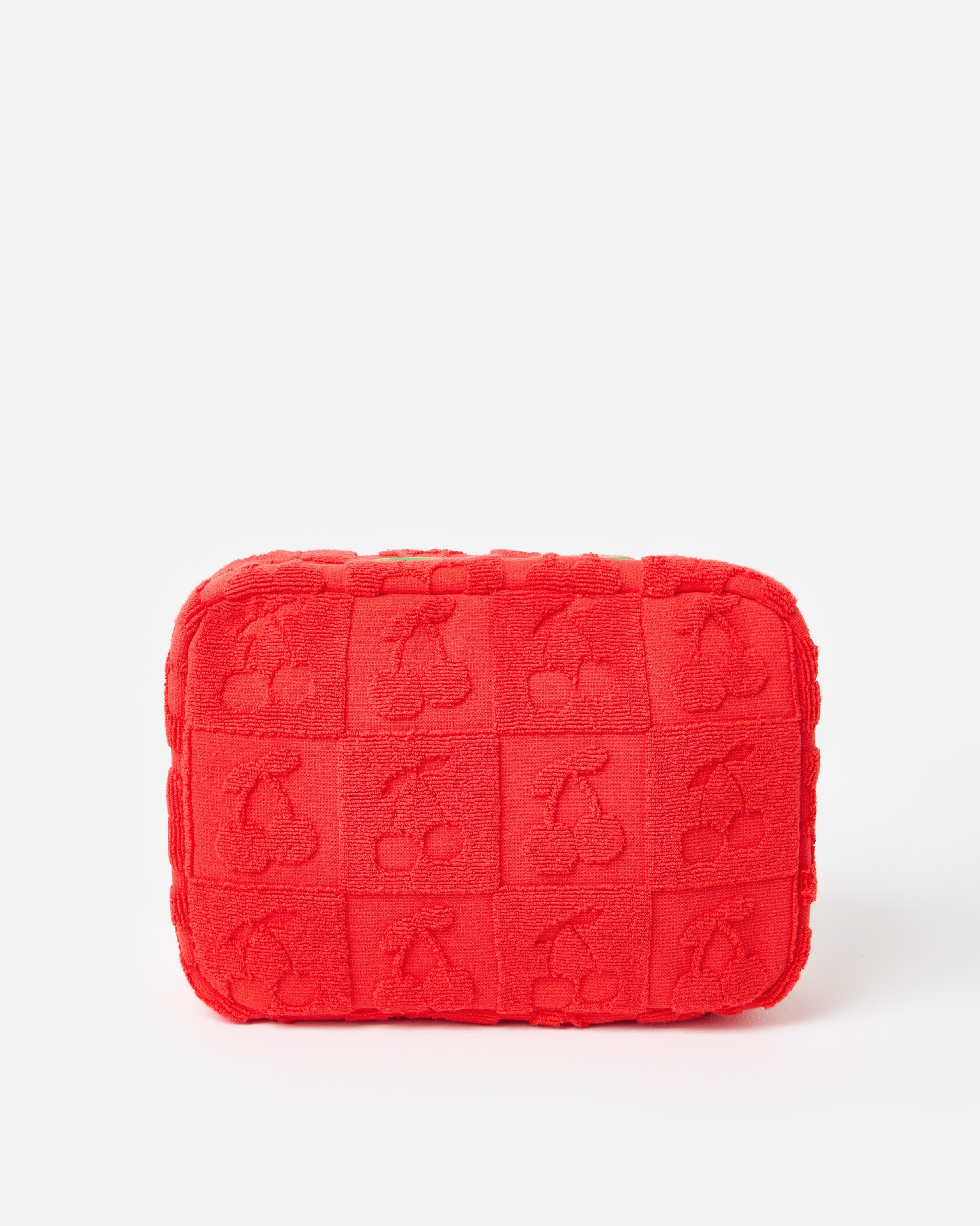 Cherry Red Towel Fold Out Makeup Bag