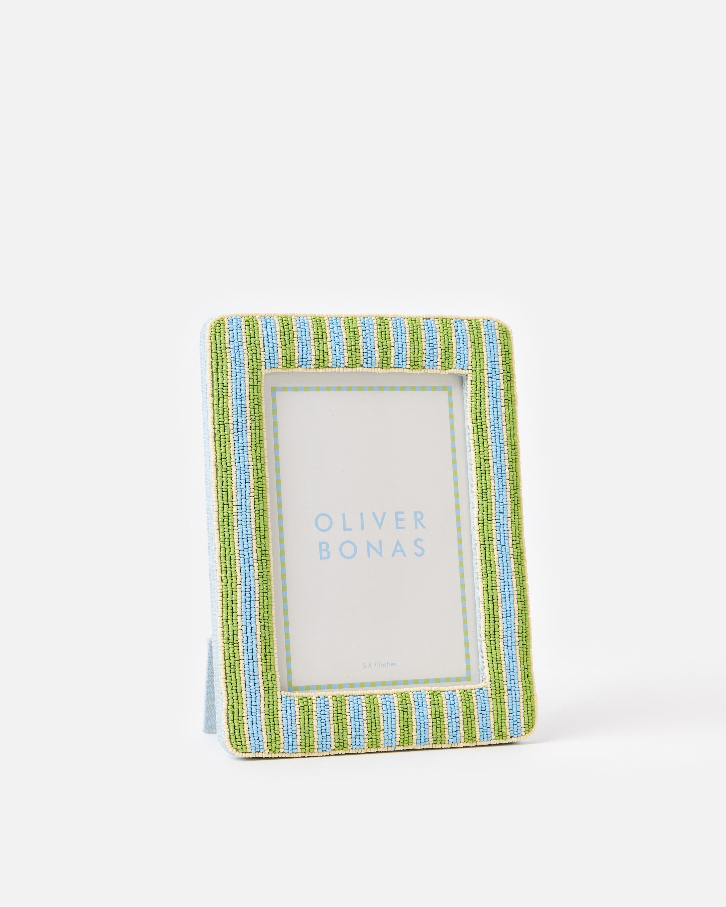 Damia Green & Blue Beaded Photo Frame 5x7"