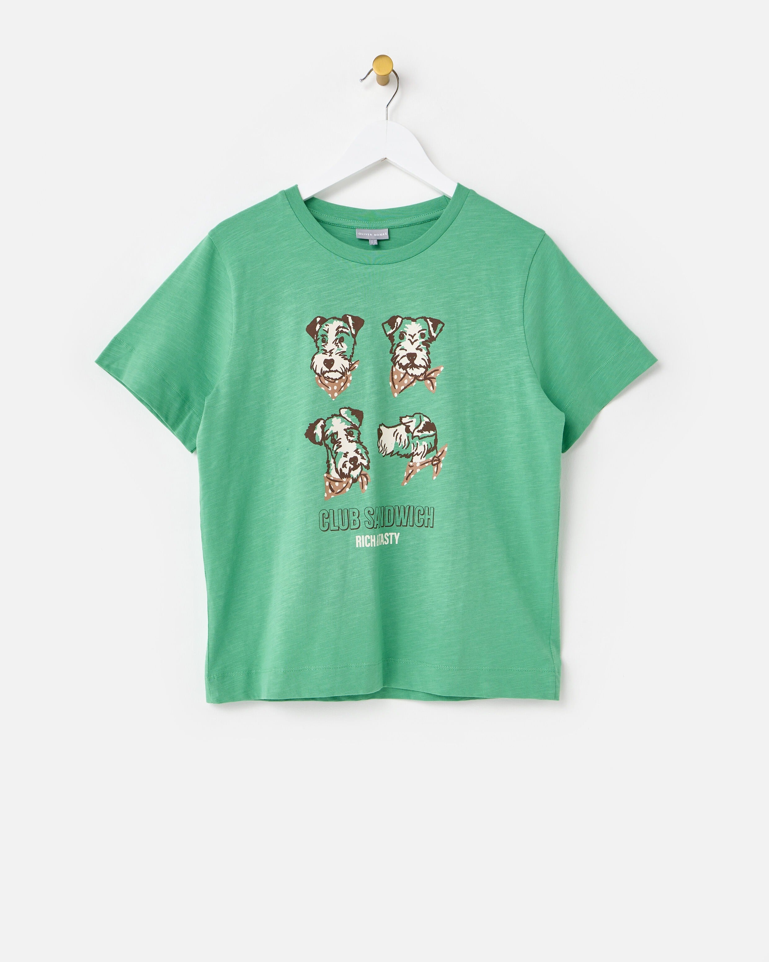 Green Walter the Dog Graphic T-Shirt