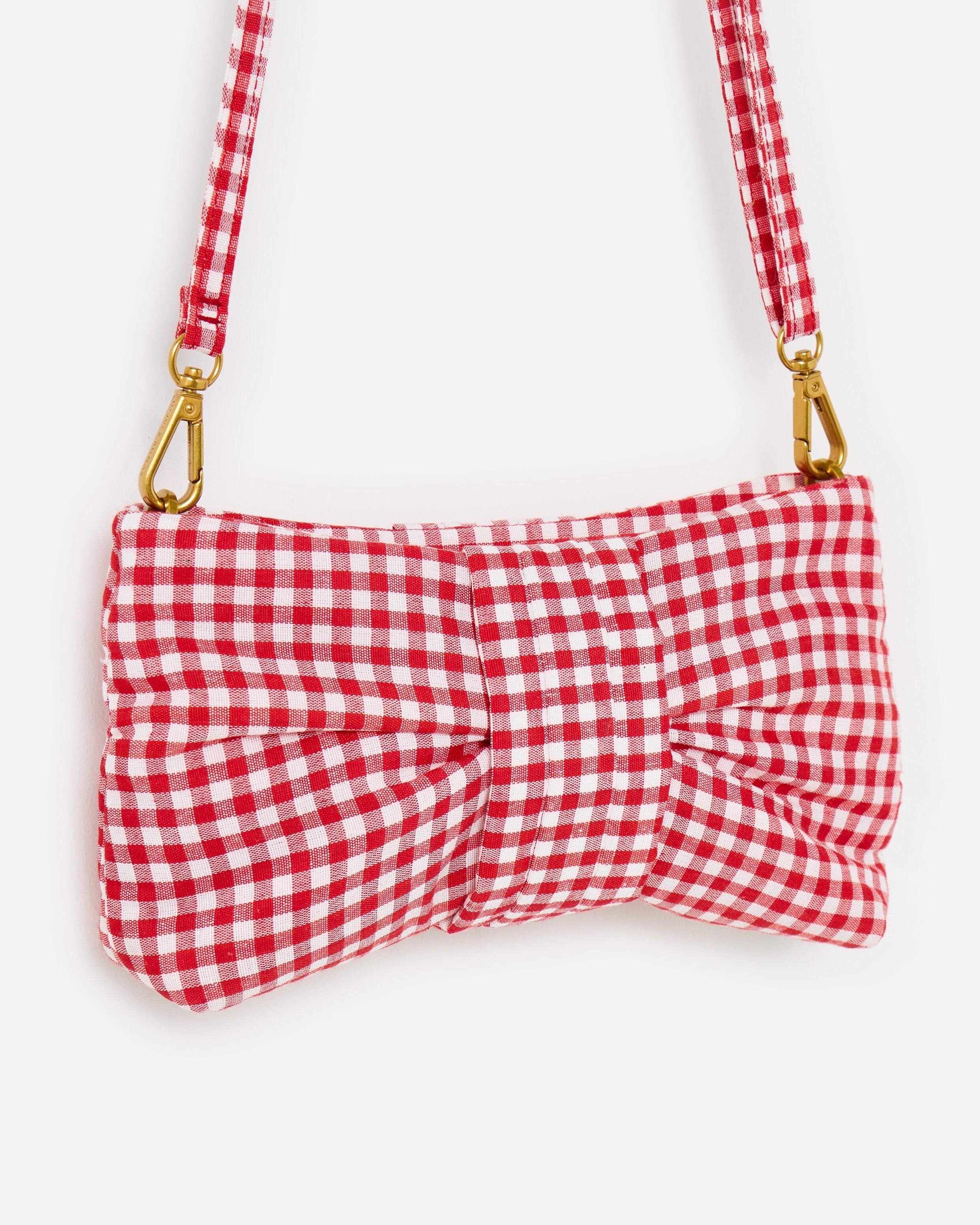 Tina Red Gingham Bow Clutch Bag