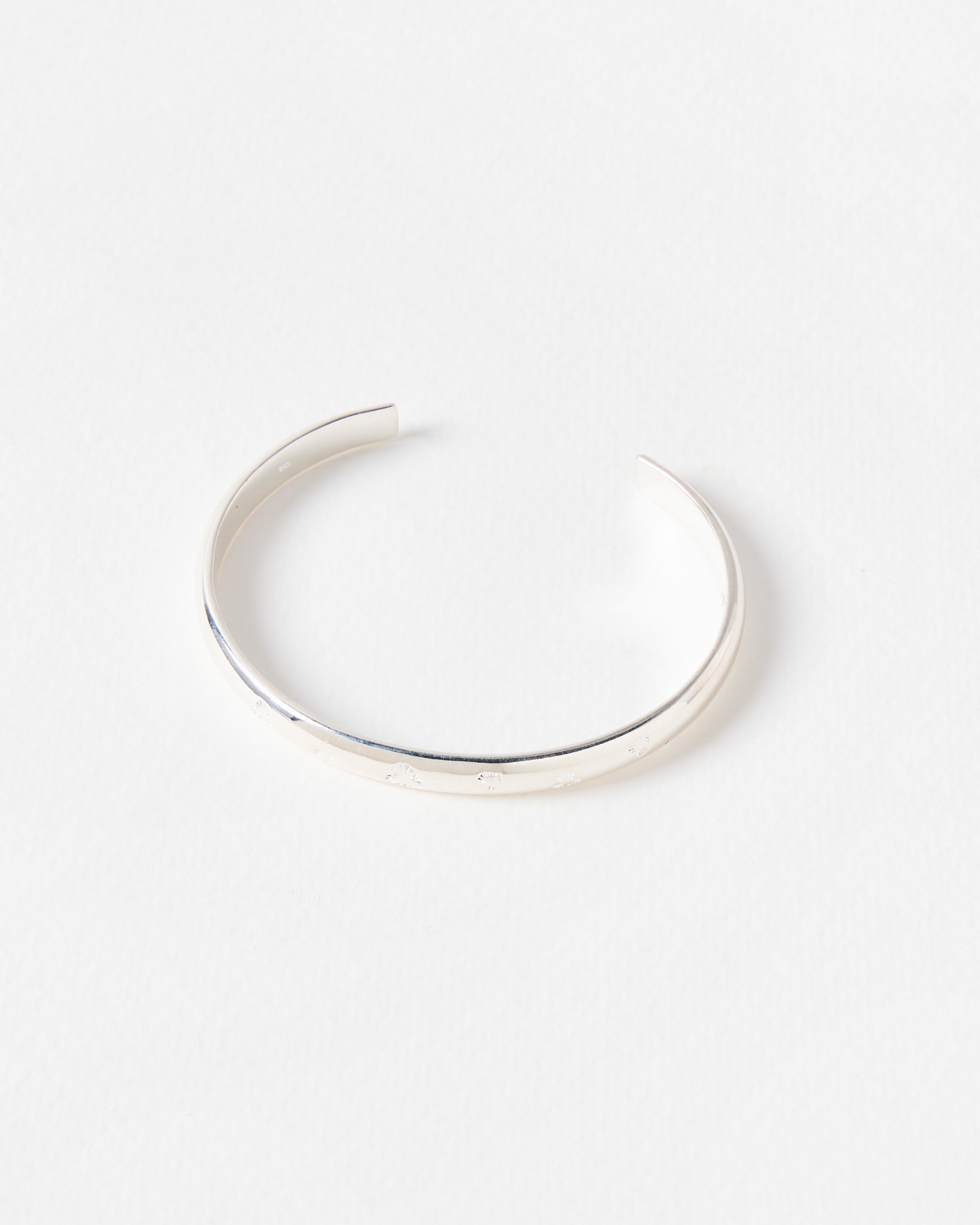 Priya Engraved Heart Silver Plated Cuff Bangle