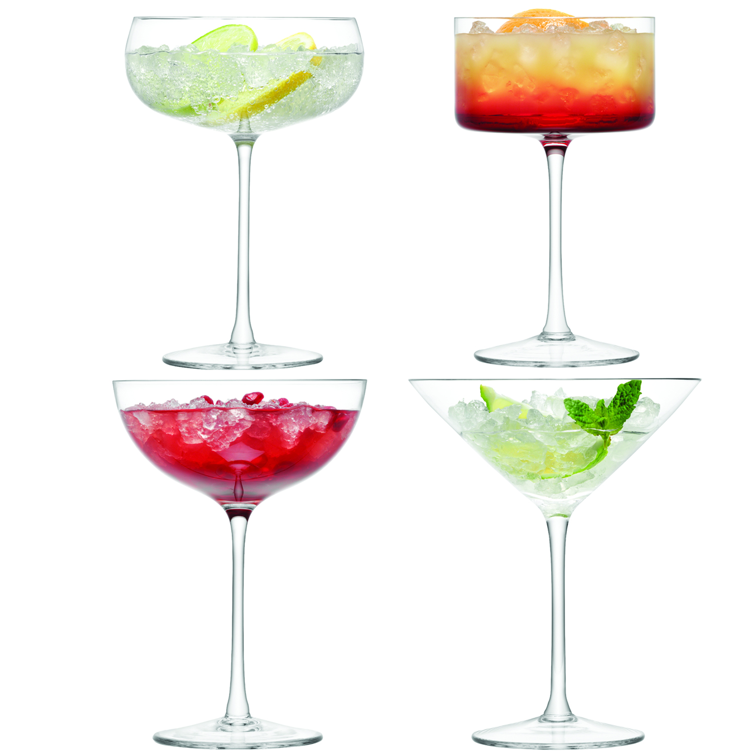 Set of Four LSA LULU Champagne & Cocktail Glasses Oliver Bonas