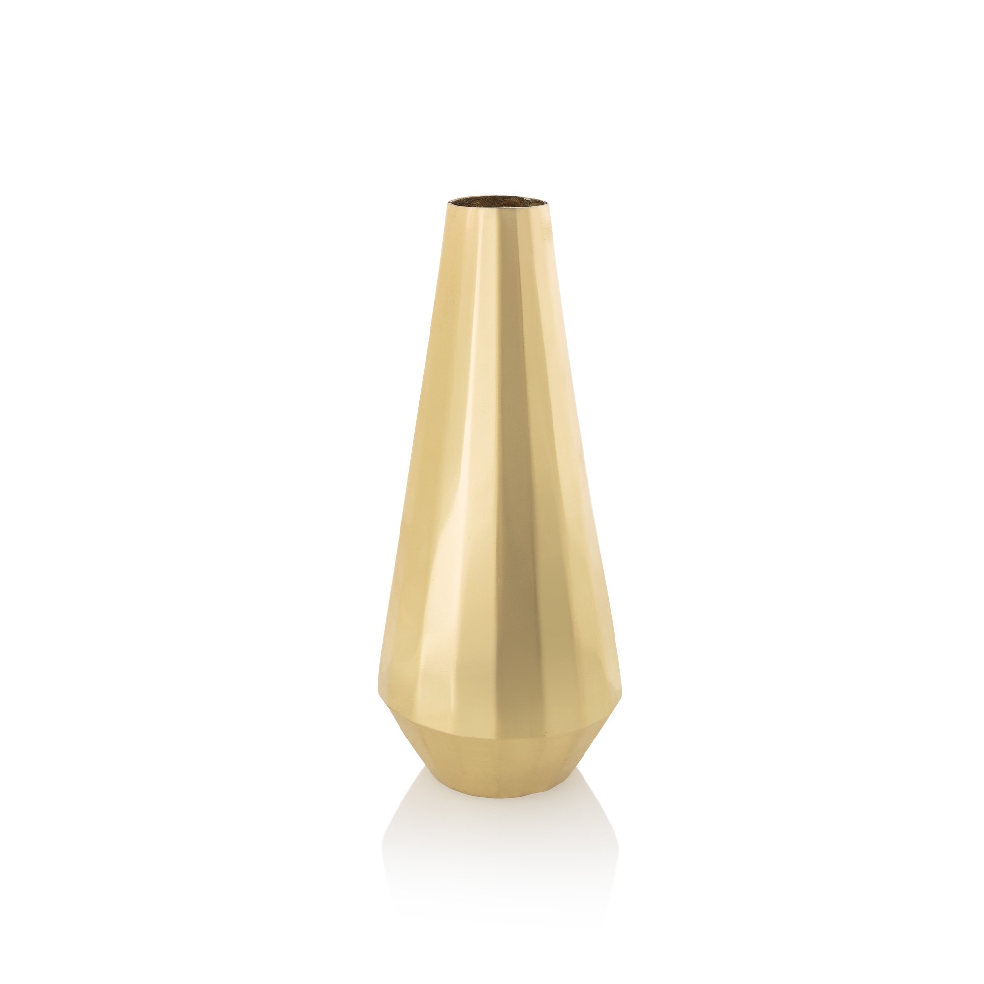 Small Gold Pleat Metallic Vase Oliver Bonas