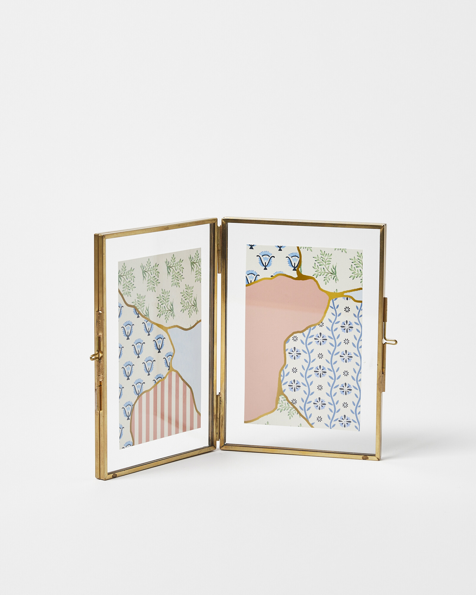 Gold & Glass Double Portrait Photo Frame 6x4"