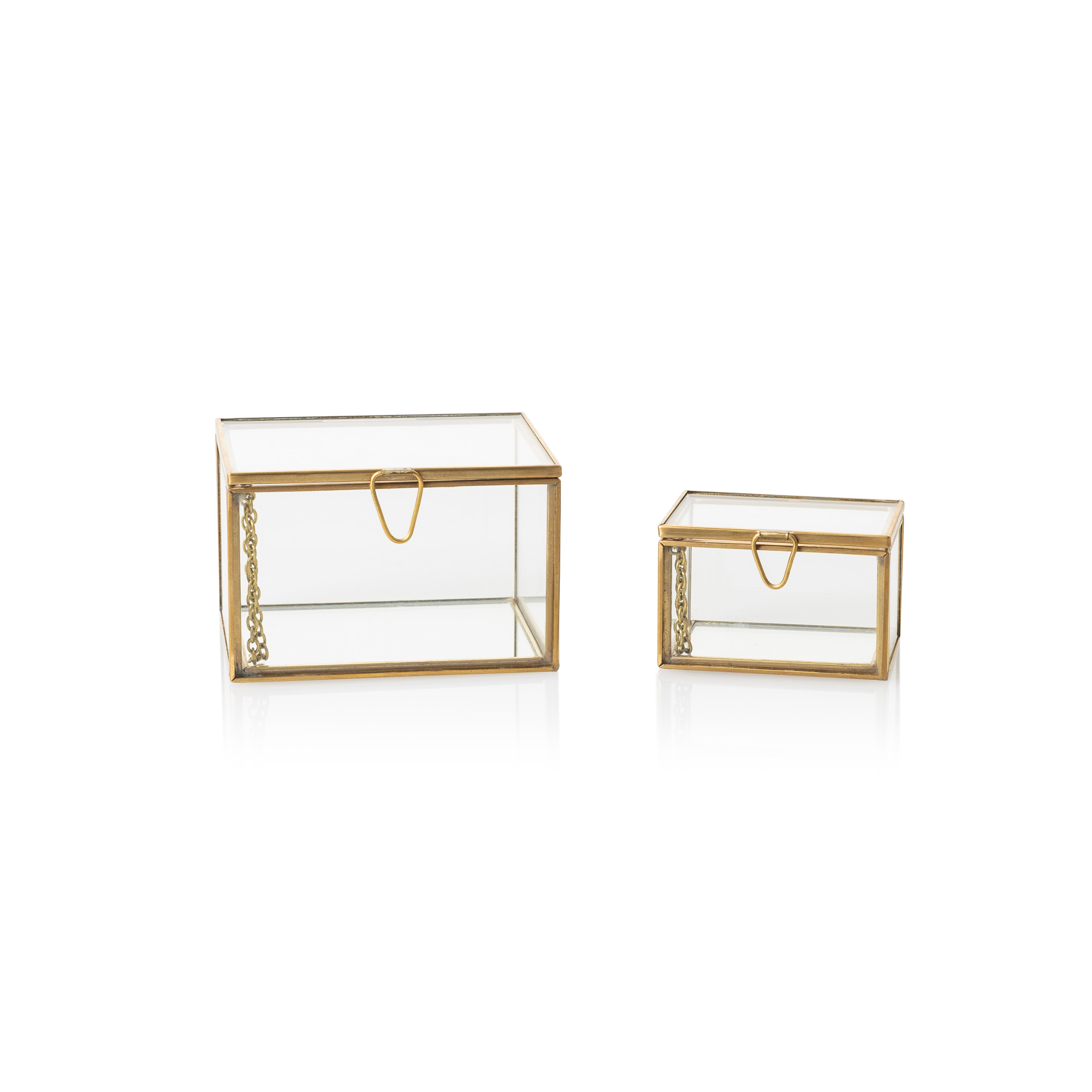 gold glass trinket box