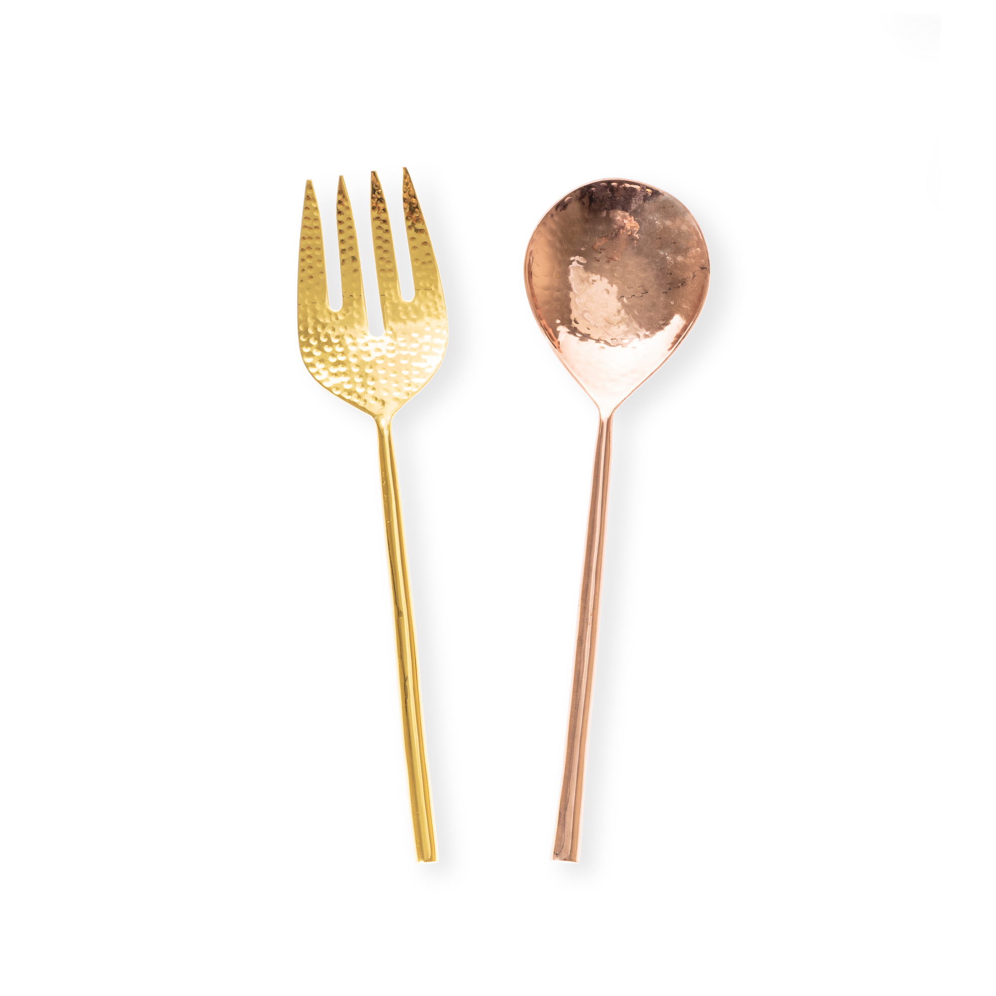 Hammered Copper Salad Servers Oliver Bonas