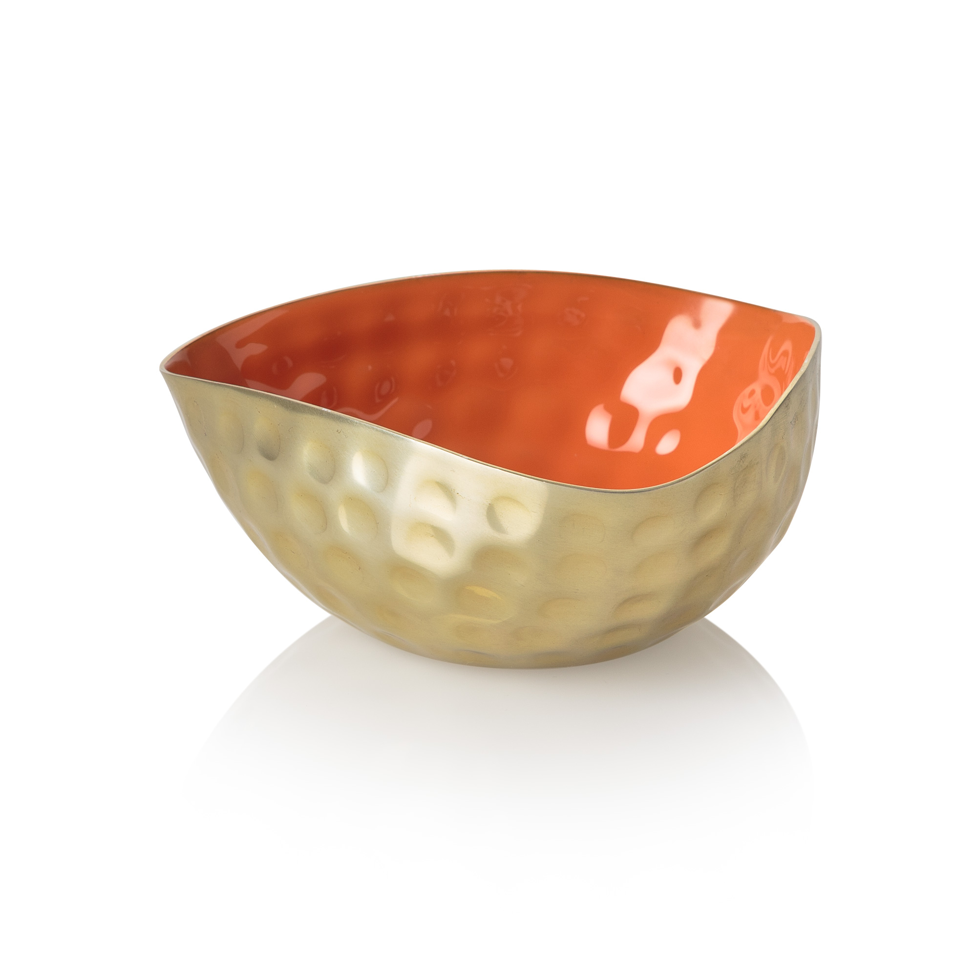 Gold & Orange Contrast Colour Metal Bowl Oliver Bonas