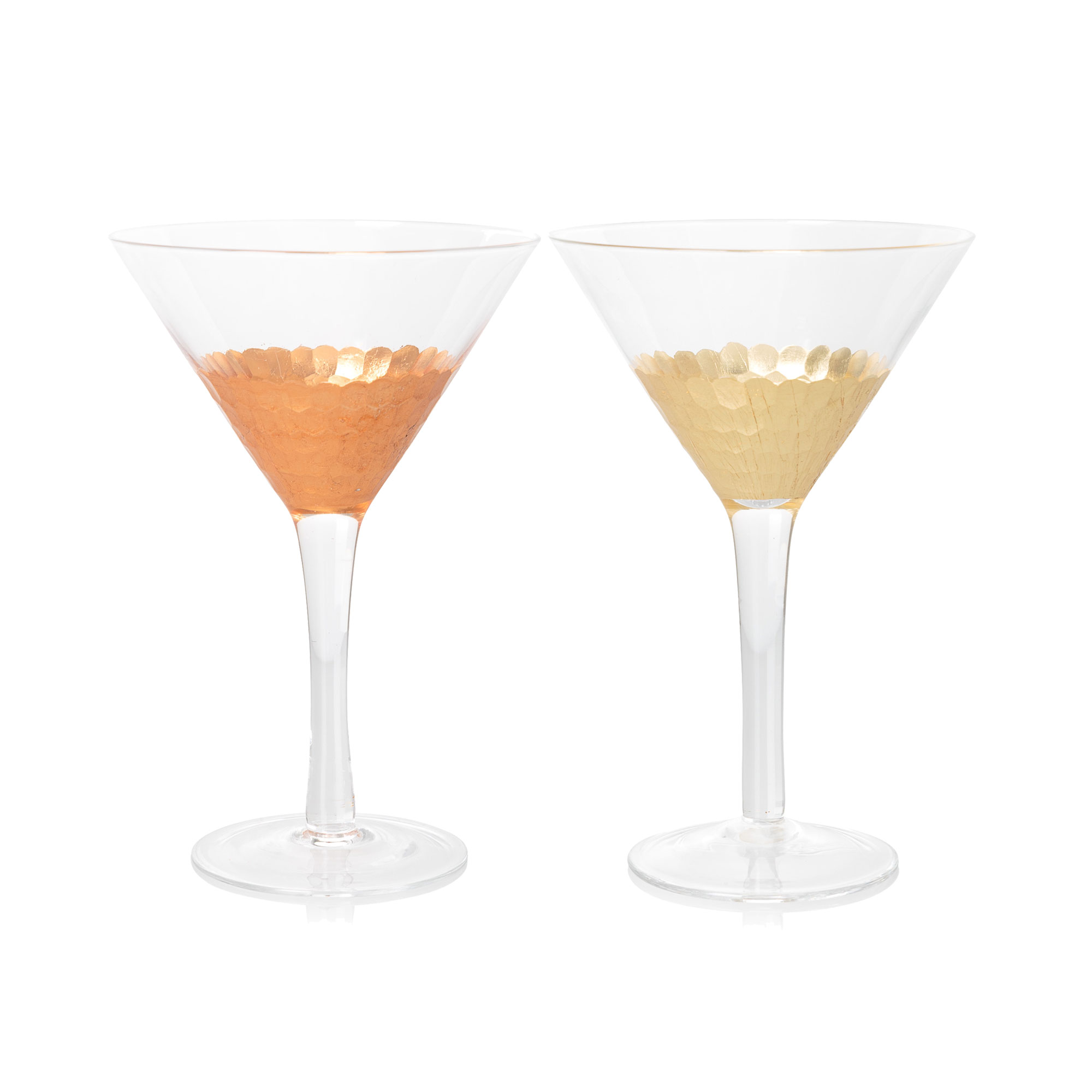 Mixed Metallic Set of Two Martini Glasses Oliver Bonas