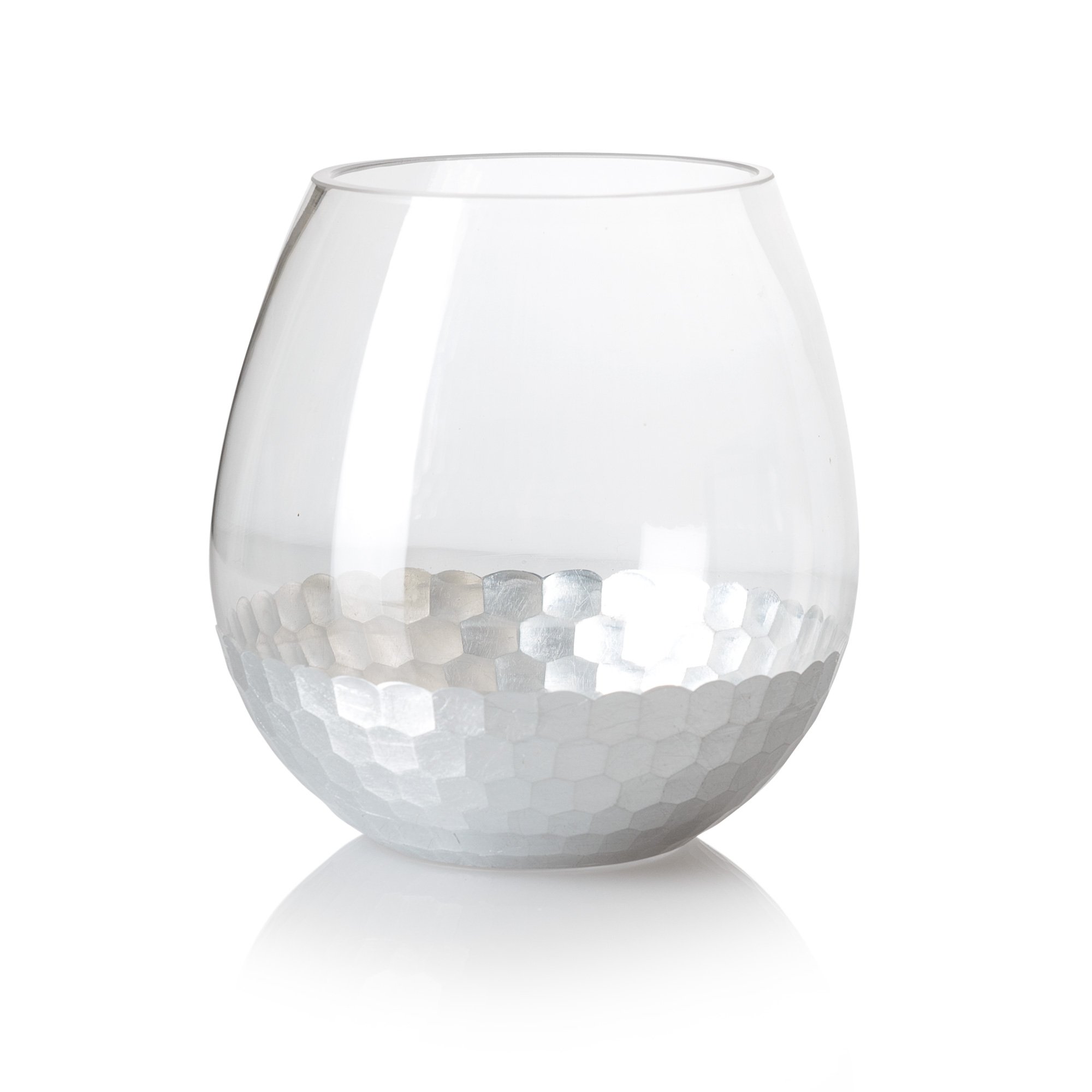 Small Silver Round Vase Oliver Bonas