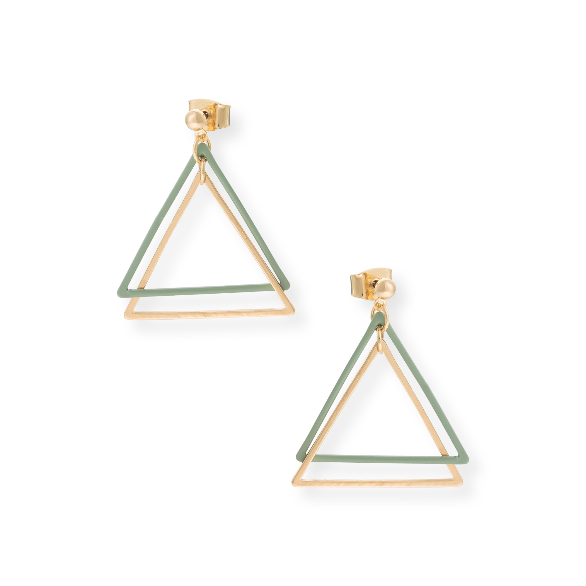 Paso Coated Triangle Stud Earrings Oliver Bonas