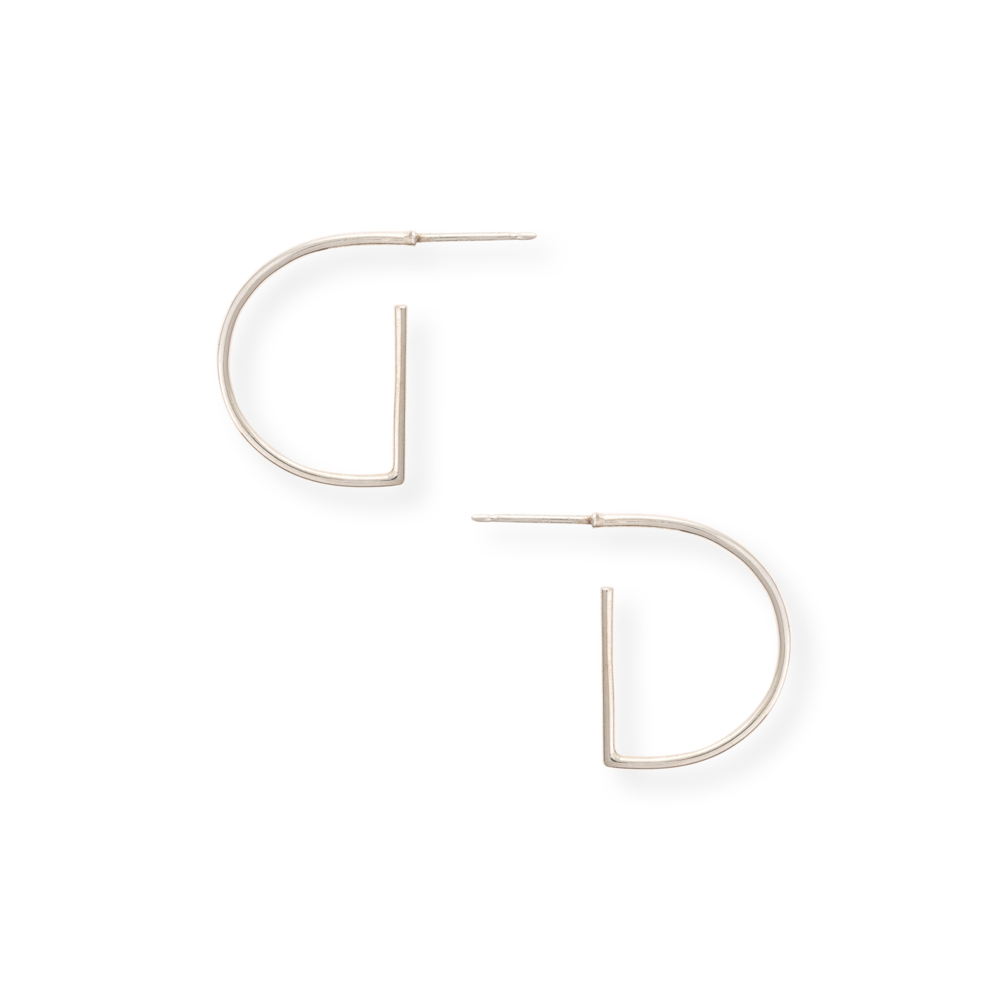 Silver Semi Circle Hoop Earrings Oliver Bonas