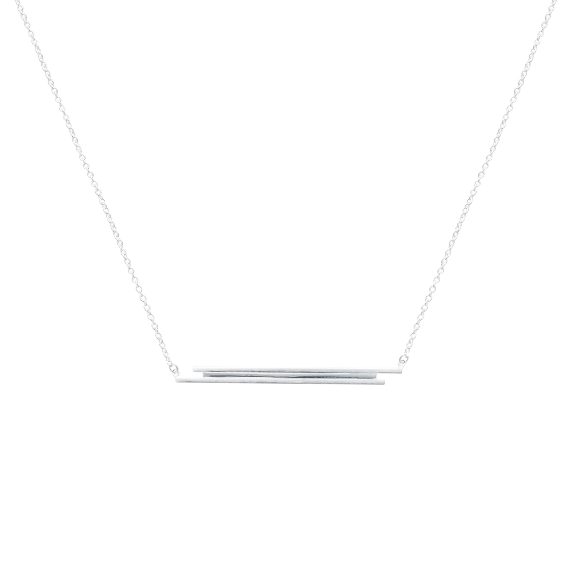 Triple Bar Silver Necklace Oliver Bonas