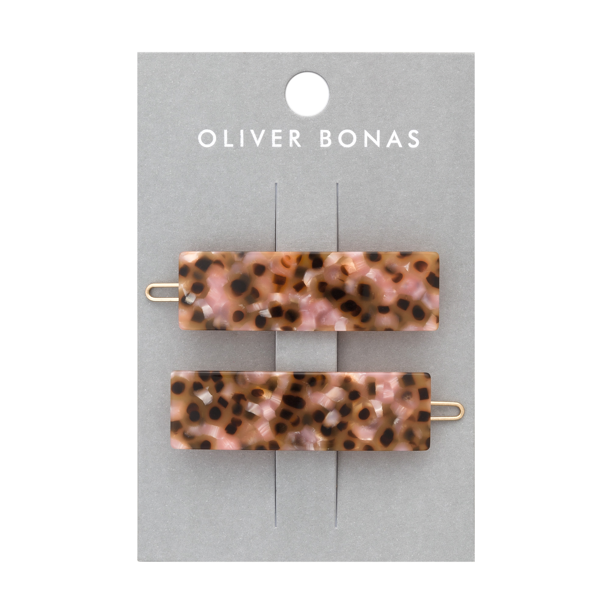 Set of Two Coloured Tortoise Hair Clips Oliver Bonas