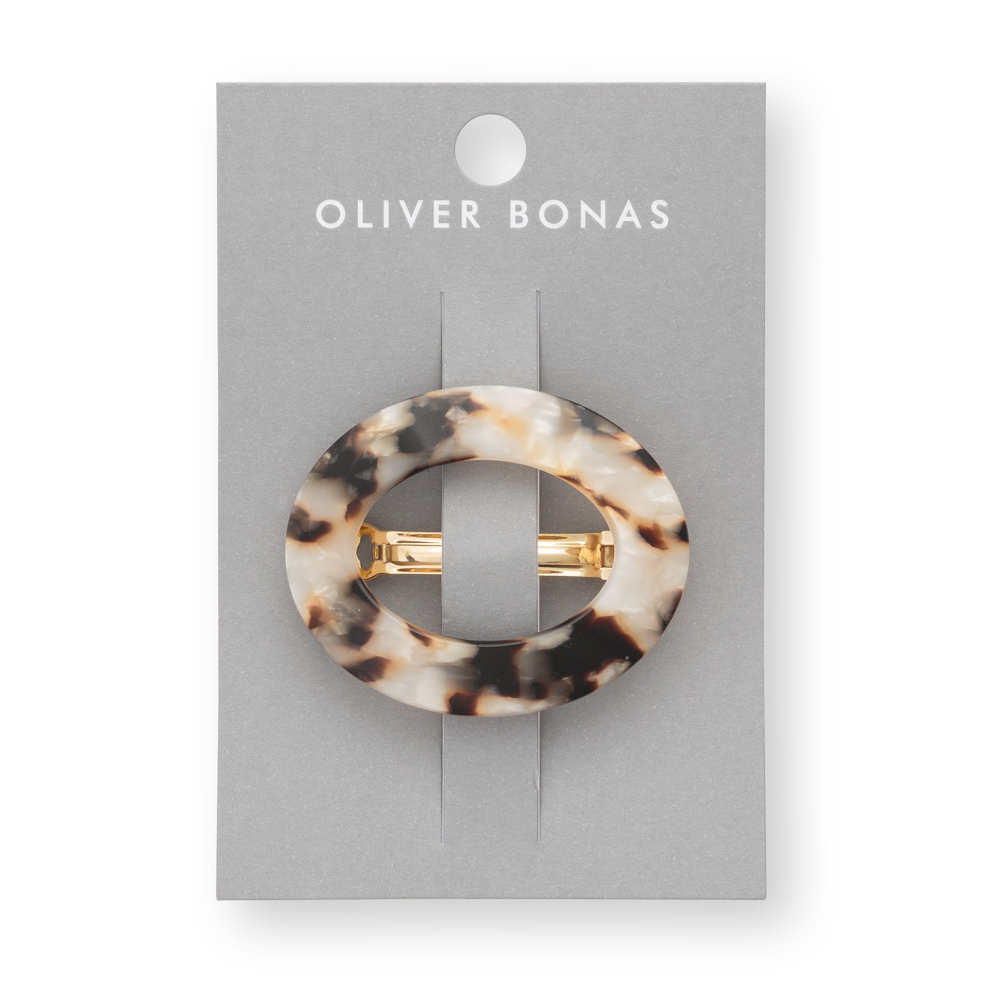 Milky Tortoise Oval Hair Clip Oliver Bonas