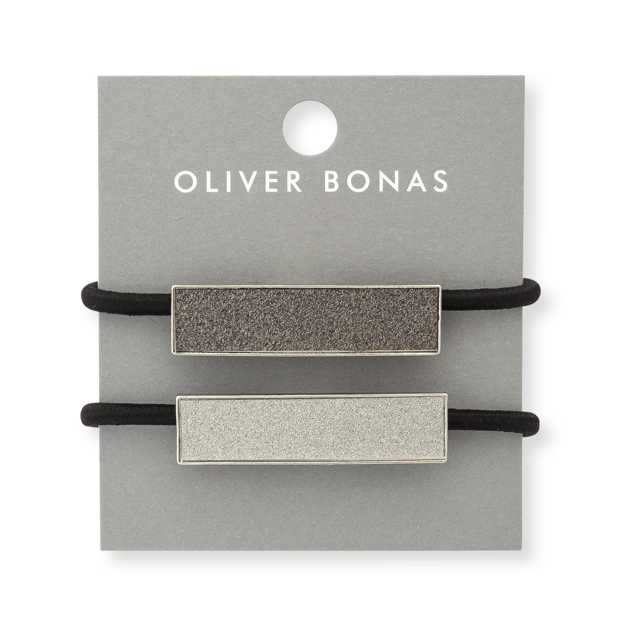 Set of Two Rectangular Glitter Hair Elastics Oliver Bonas