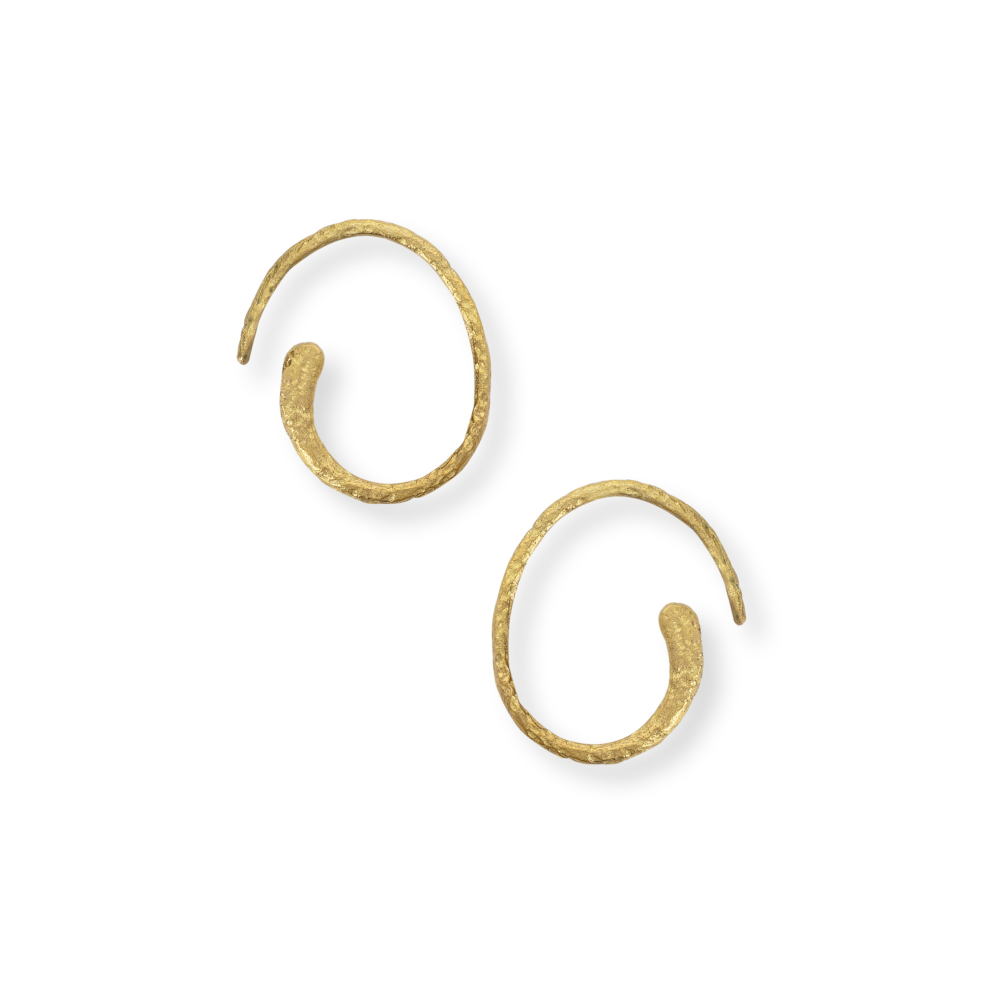 Curved Textured Thread Through Hoop Earrings Oliver Bonas