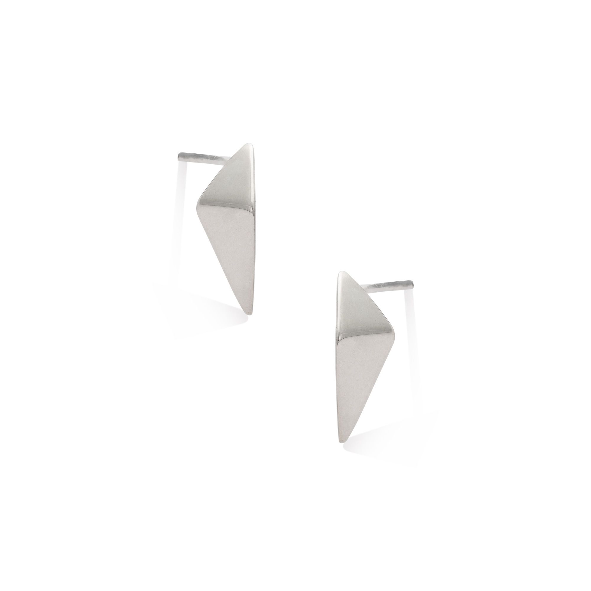 Angular Solid Silver Stud Earrings | Oliver Bonas