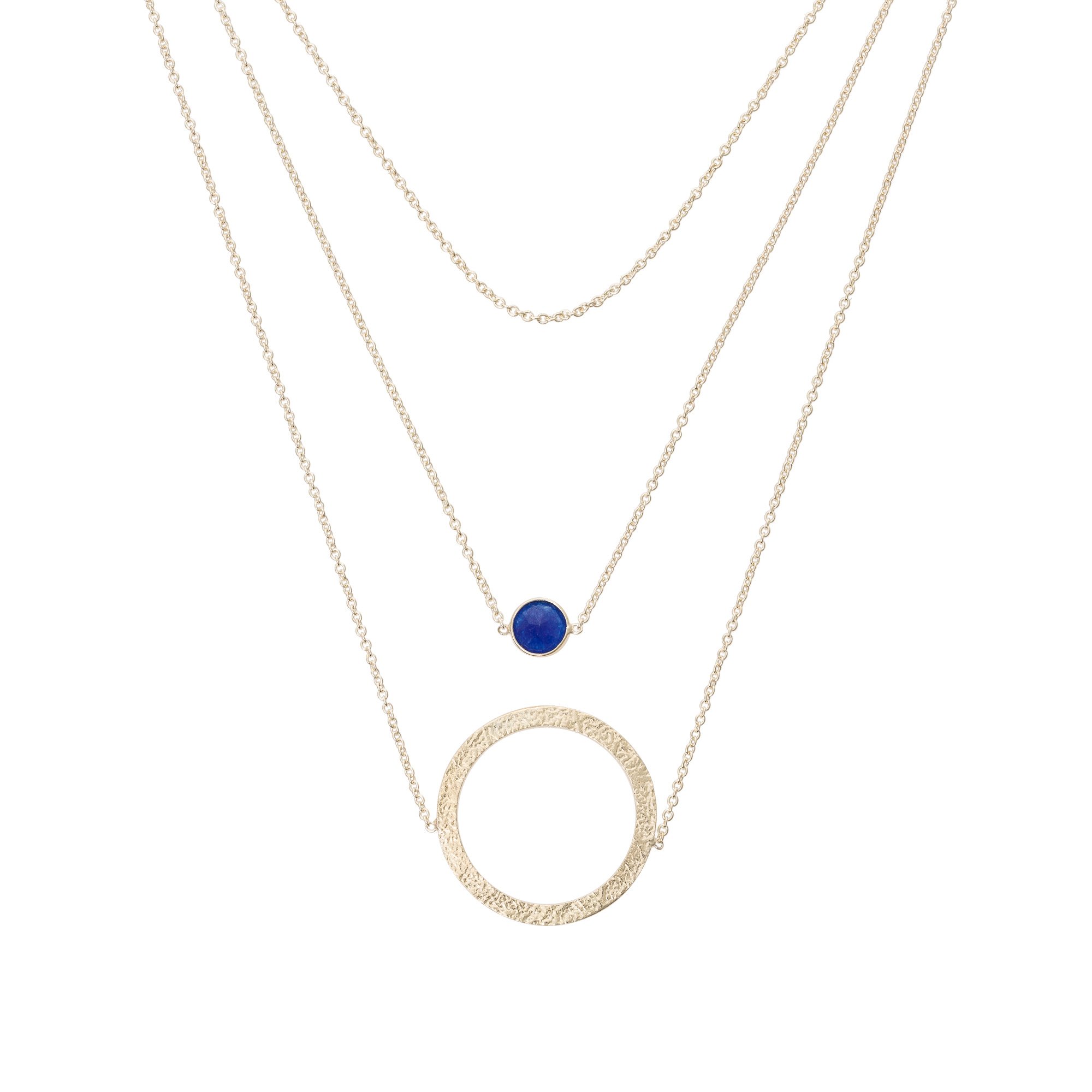 Dieri Circle & Stone Multi Row Necklace Oliver Bonas