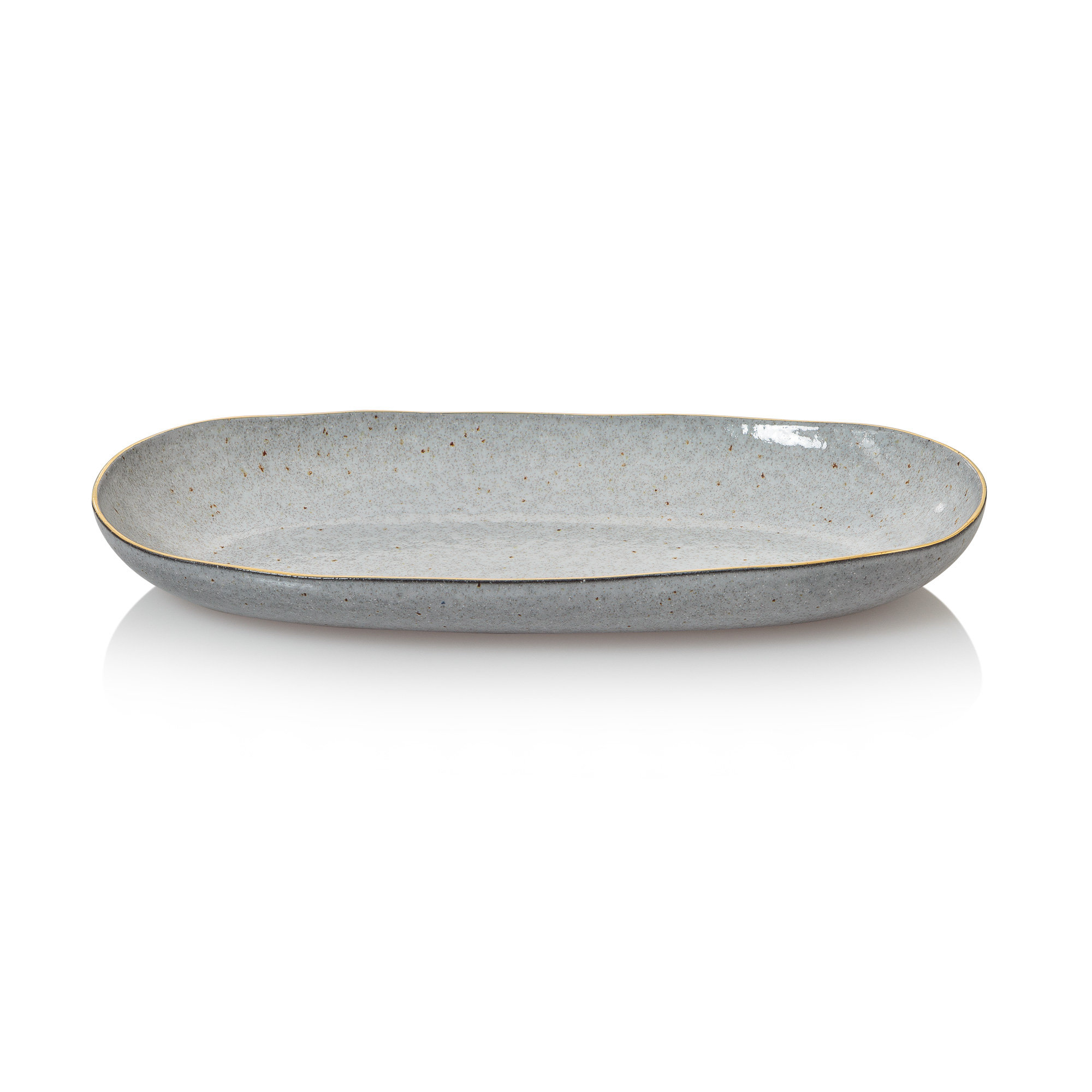 Aurelia Medium Blue & Gold Platter Oliver Bonas