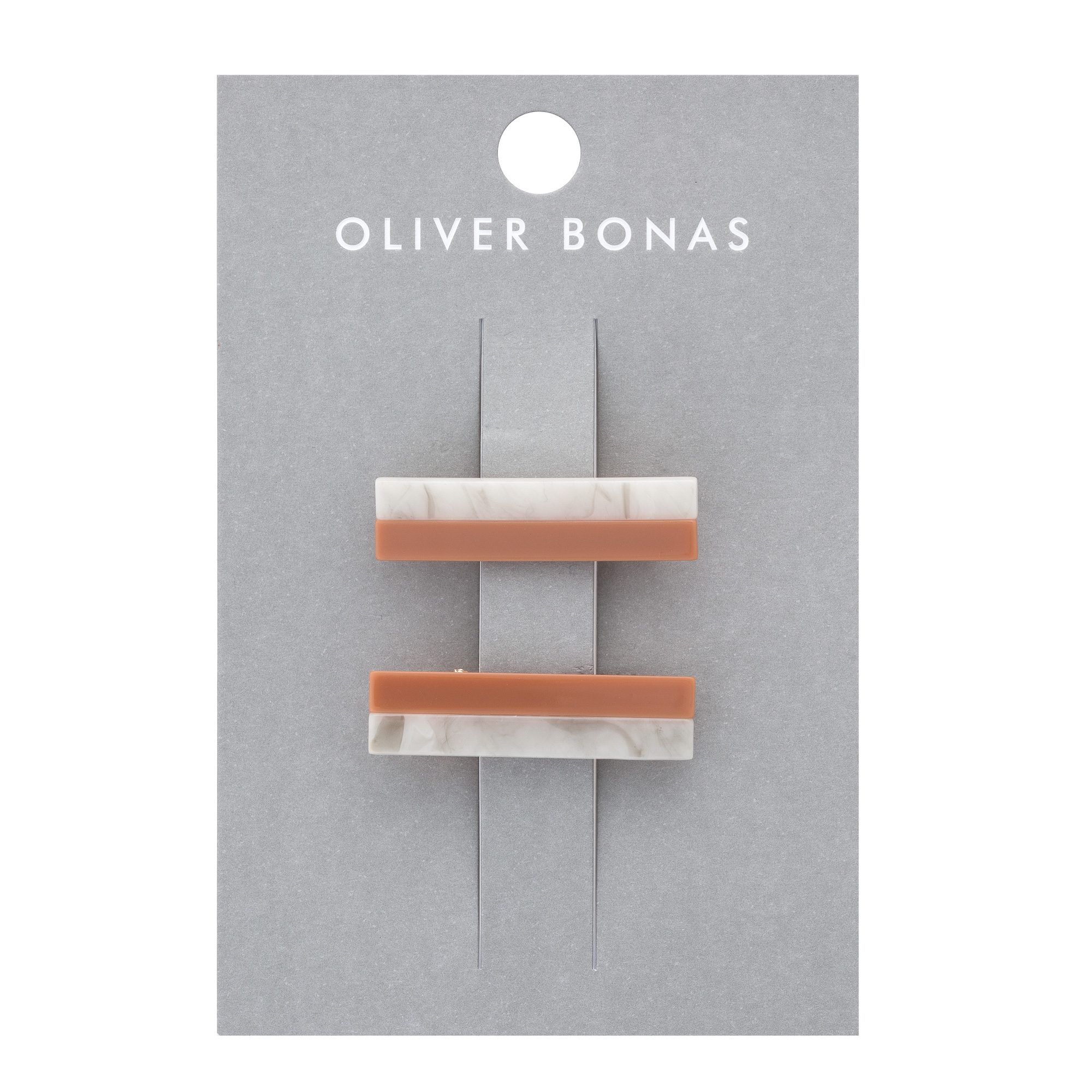 Set of Two Marble Hair Clips Oliver Bonas US