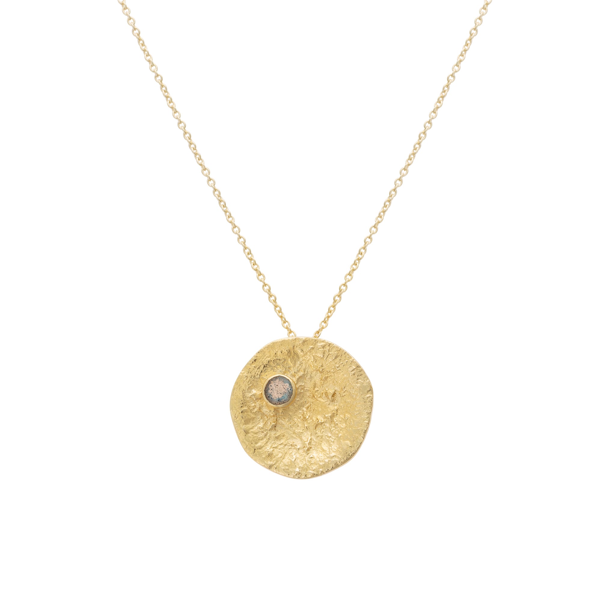 Nauo Stone & Round Textured Necklace | Oliver Bonas