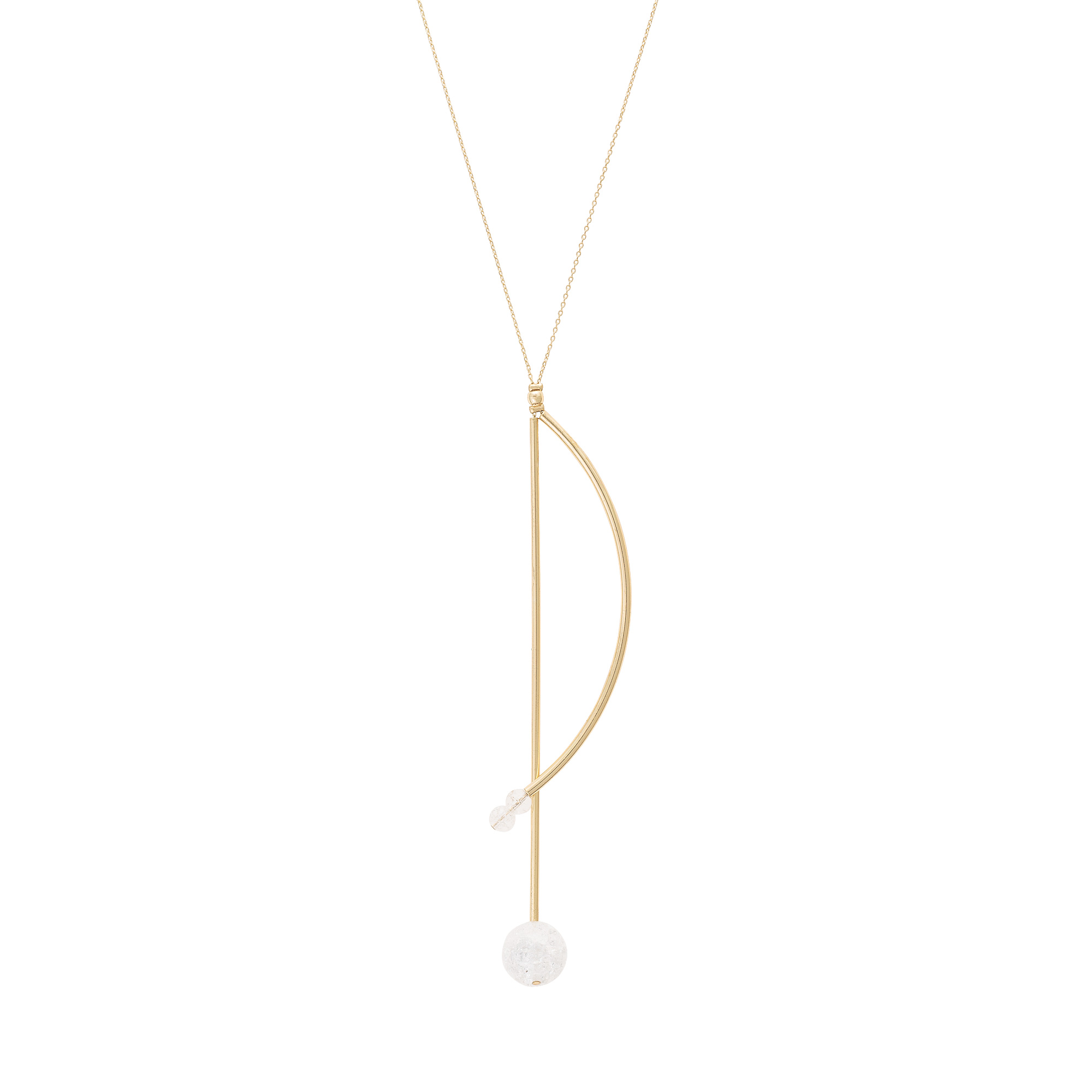 Ezra Double Rod & Dot Pendant Necklace Oliver Bonas