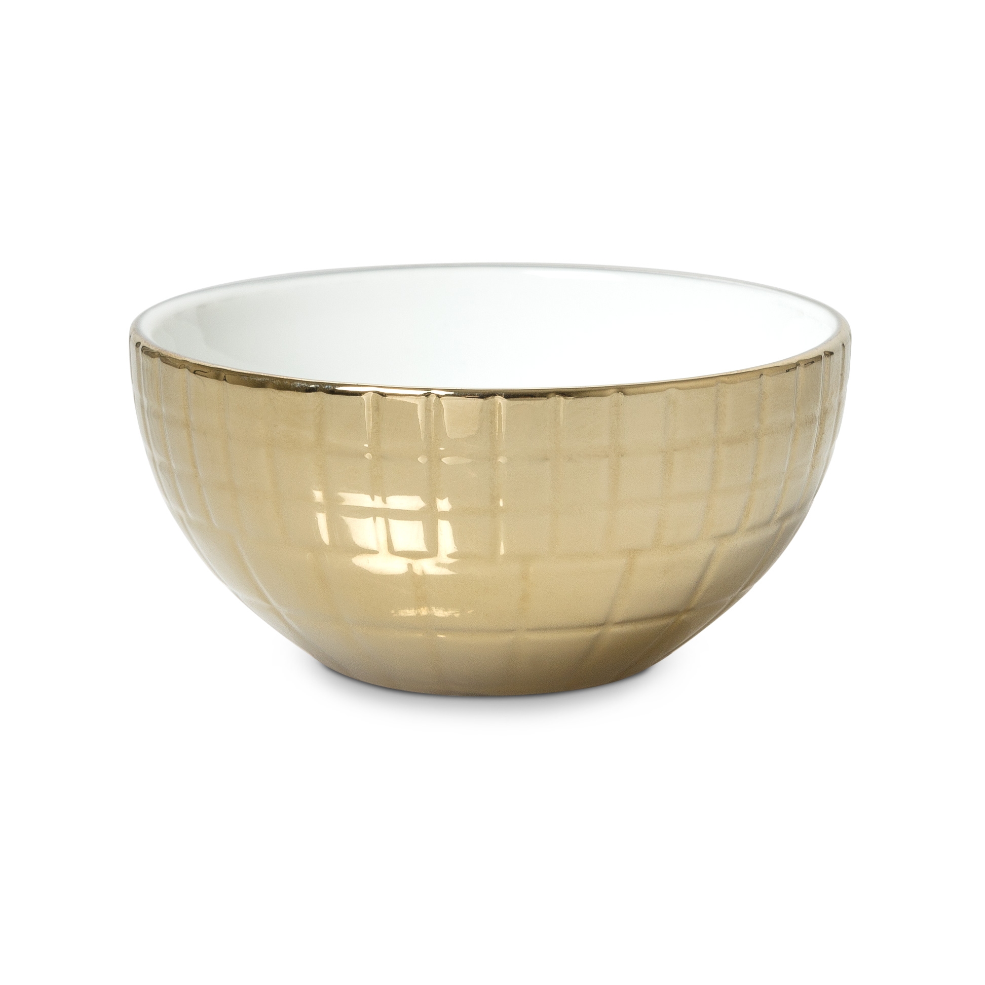 Small Metallic Grid Bowl Oliver Bonas