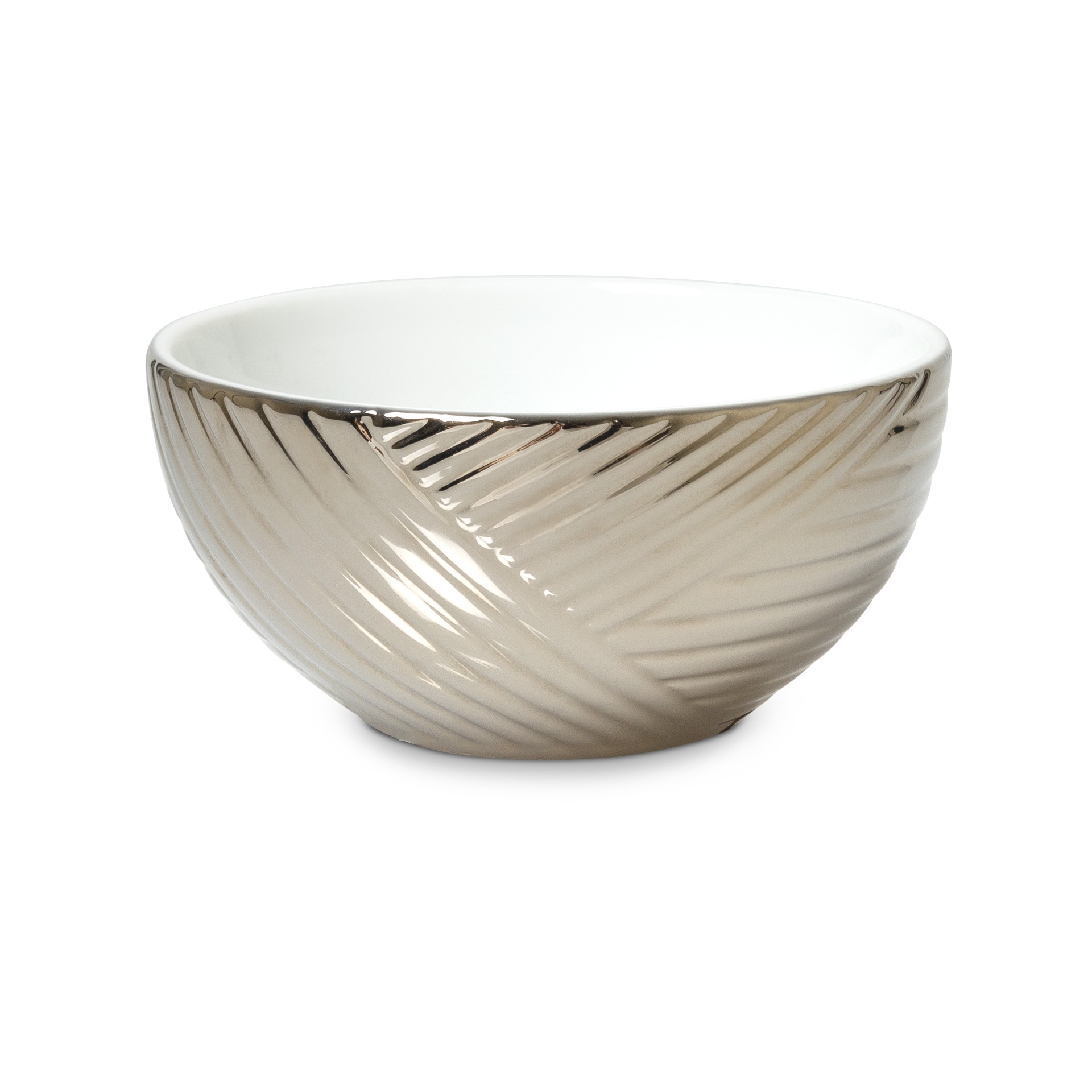 Small Metallic Stripe Bowl Oliver Bonas
