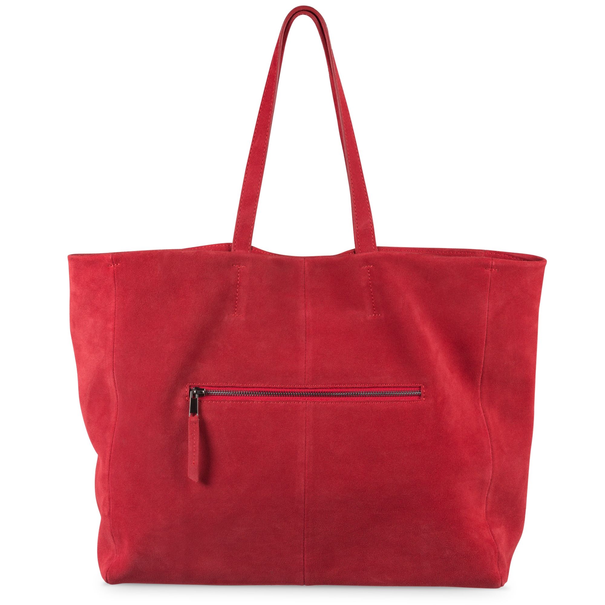 Martha Slouch Pocket Leather Red Tote Bag | Oliver Bonas