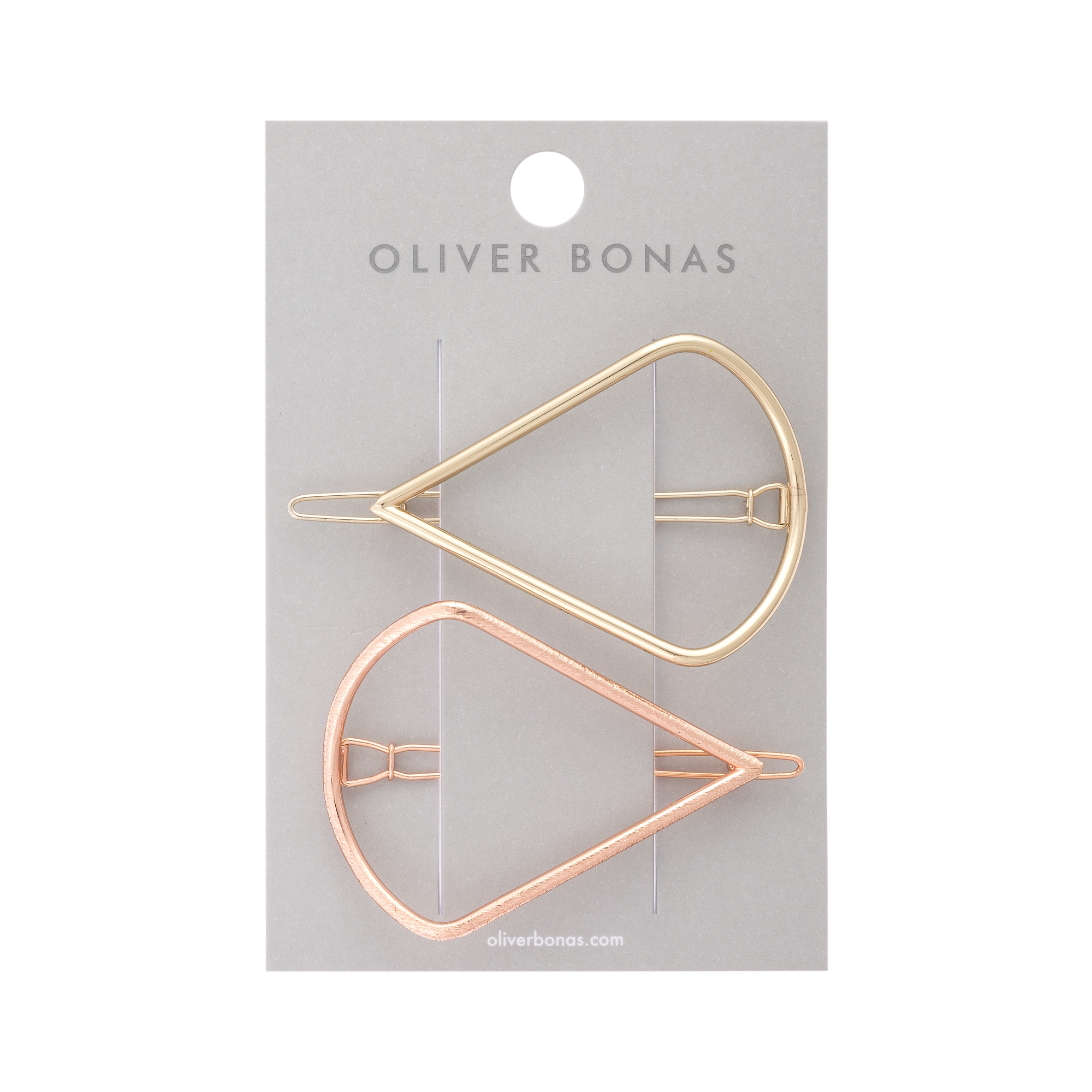 Set of Two Mixed Metallic Outline Hair Clips Oliver Bonas