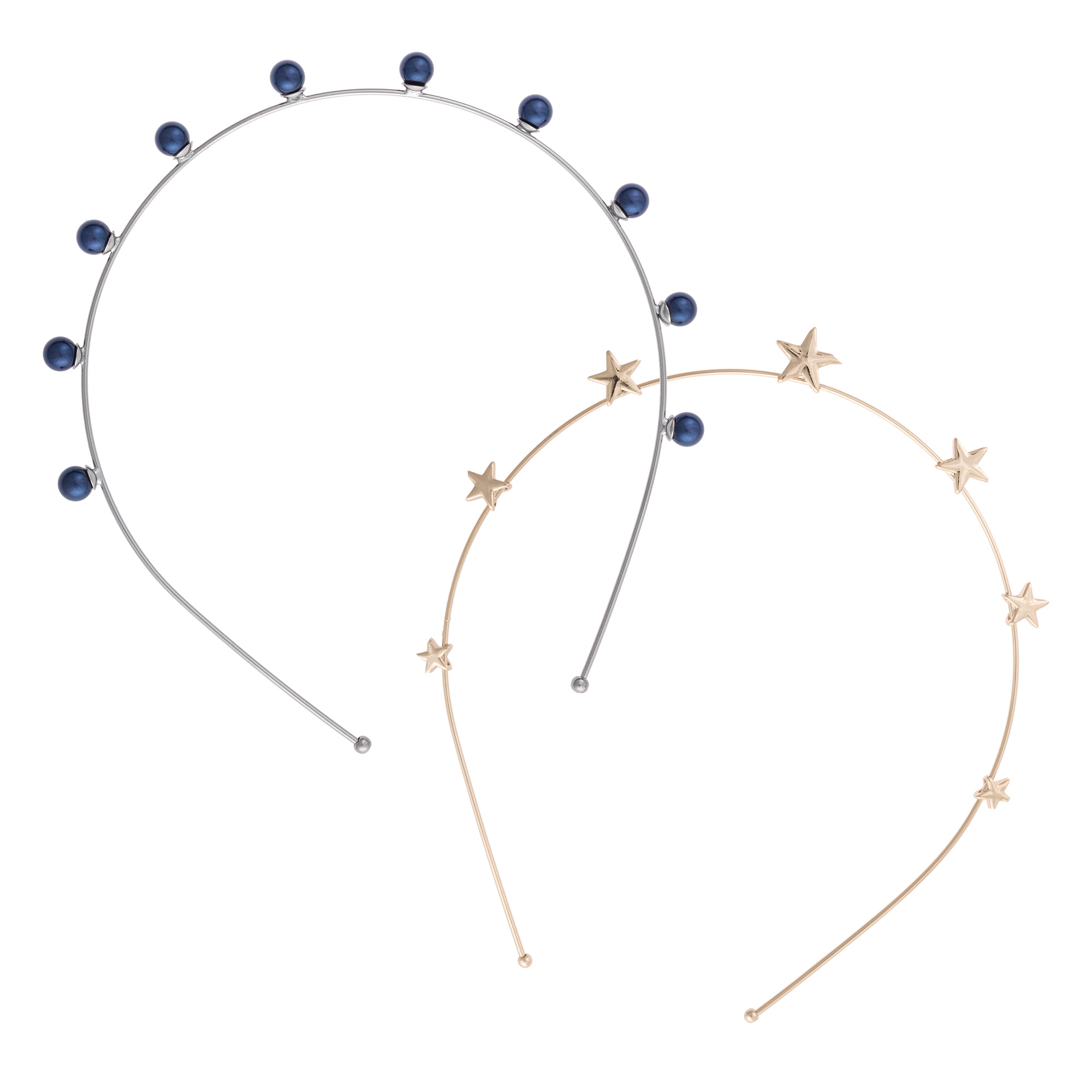 Set of Two Metal Star & Bead Headbands Oliver Bonas
