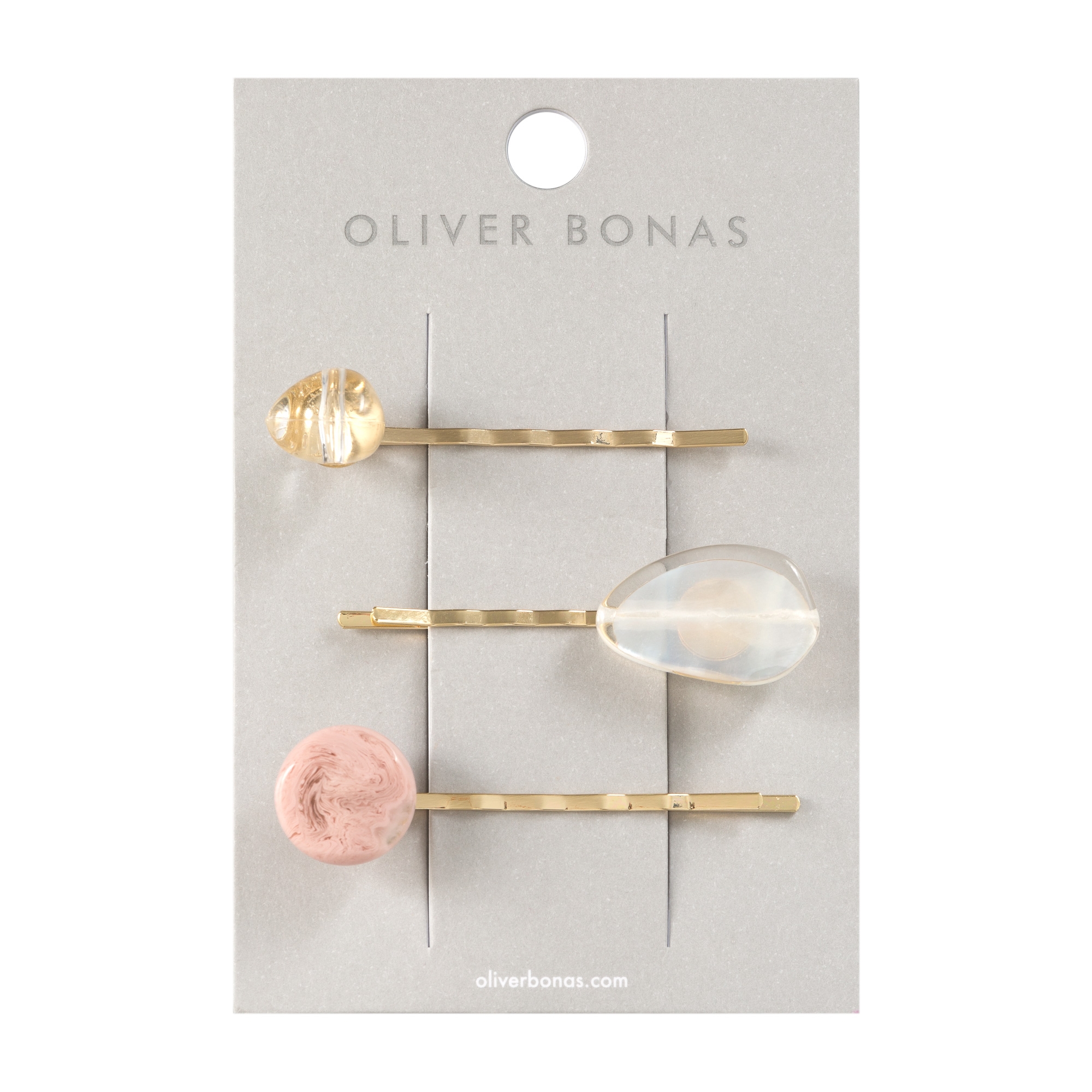 Mixed Bead Hair Grips Set of Three Oliver Bonas US