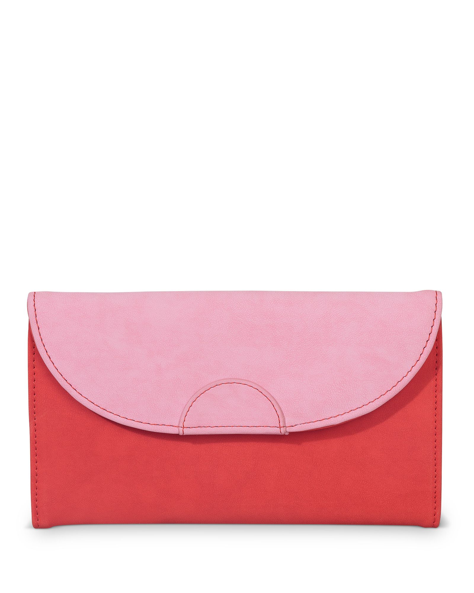 Issey Tab Red & Pink Fold Over Purse | Oliver Bonas