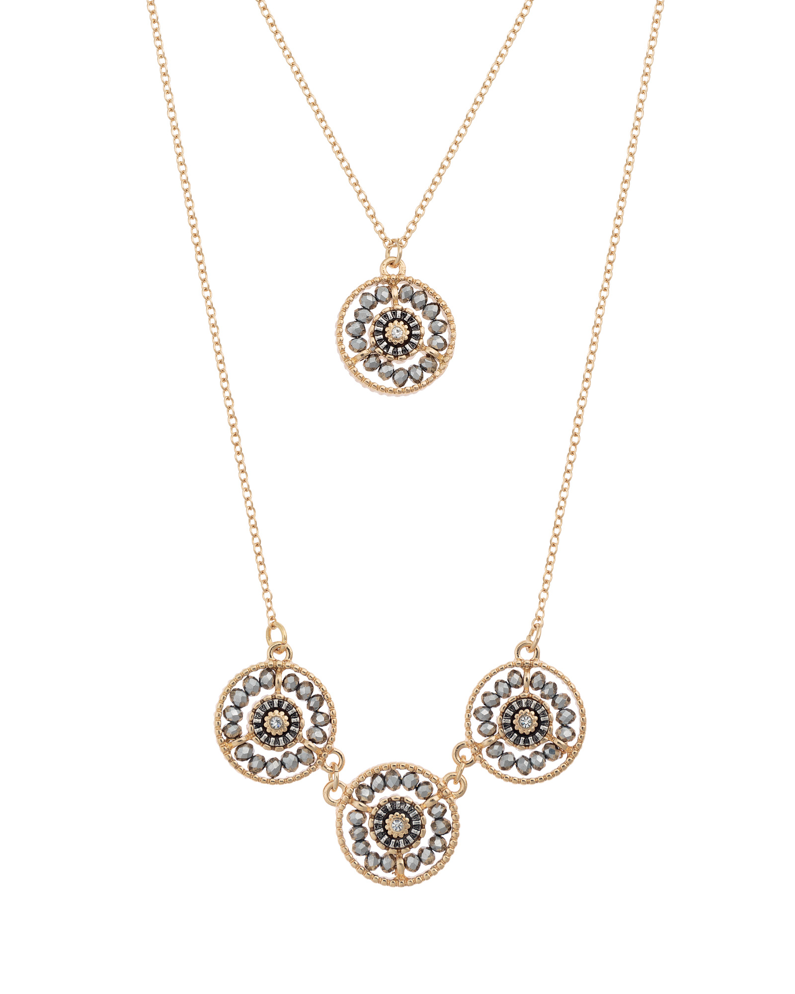 Swing Double Row Beaded Pendant Necklace Oliver Bonas