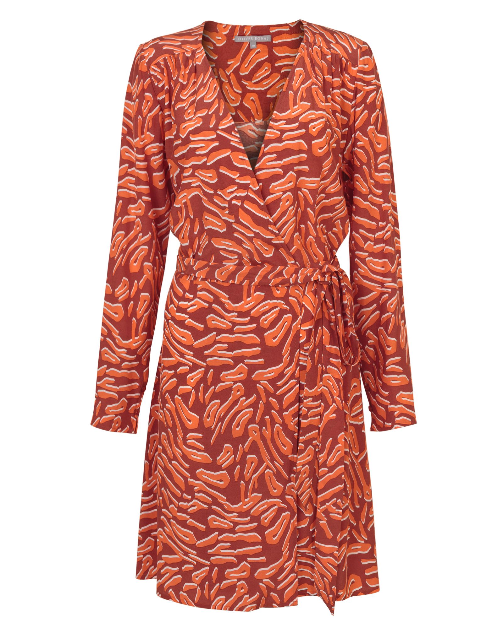 Tiger Print Orange Wrap Dress | Oliver ...