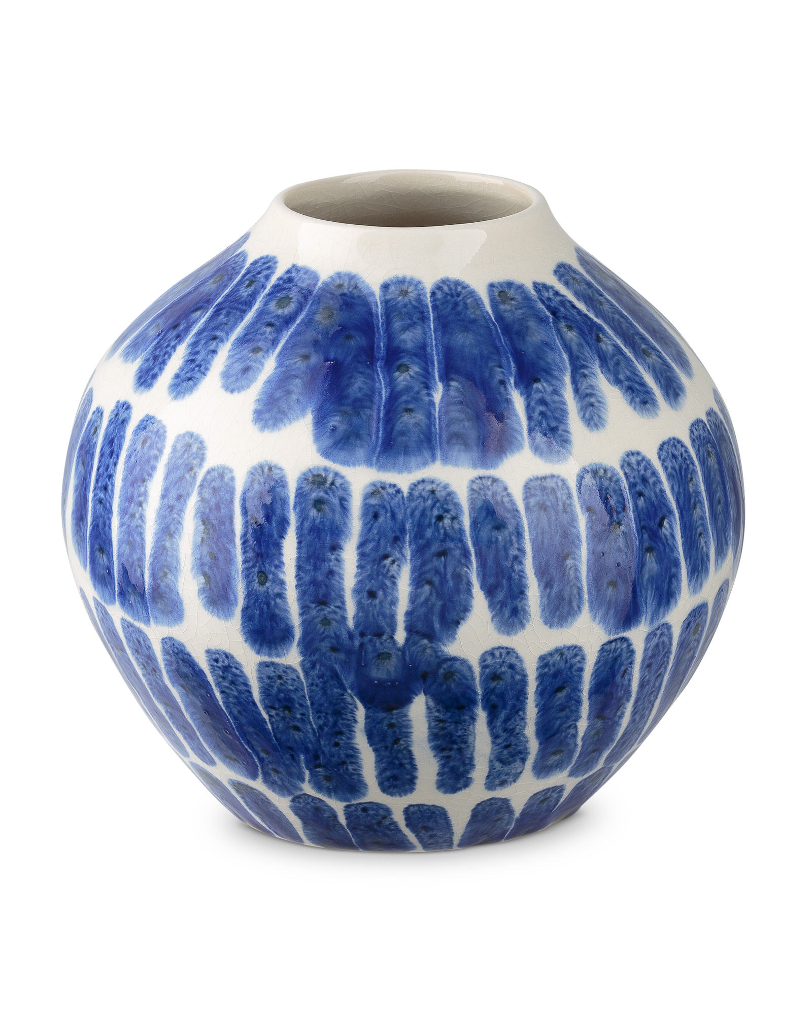 Nilo Blue Ceramic Vase Oliver Bonas US