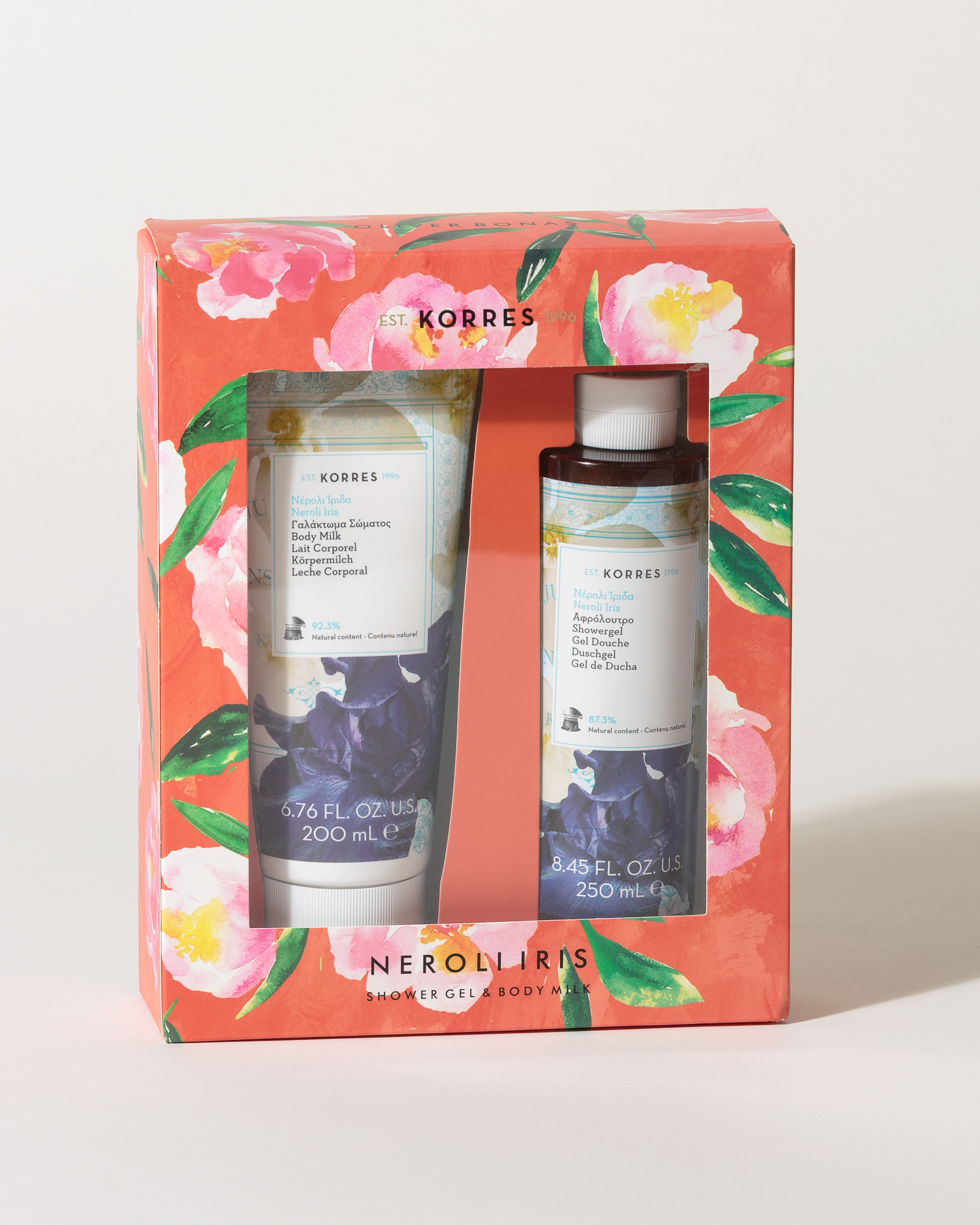 Korres Neroli Iris Shower Gel & Body Milk Set Oliver Bonas